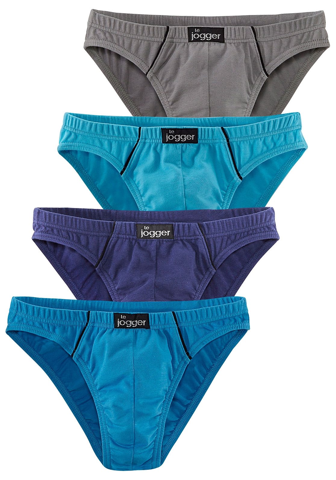 le jogger® Slip Minislip strak model, mooie kleuren met contrastkleurige pipings (set, 4 stuks)