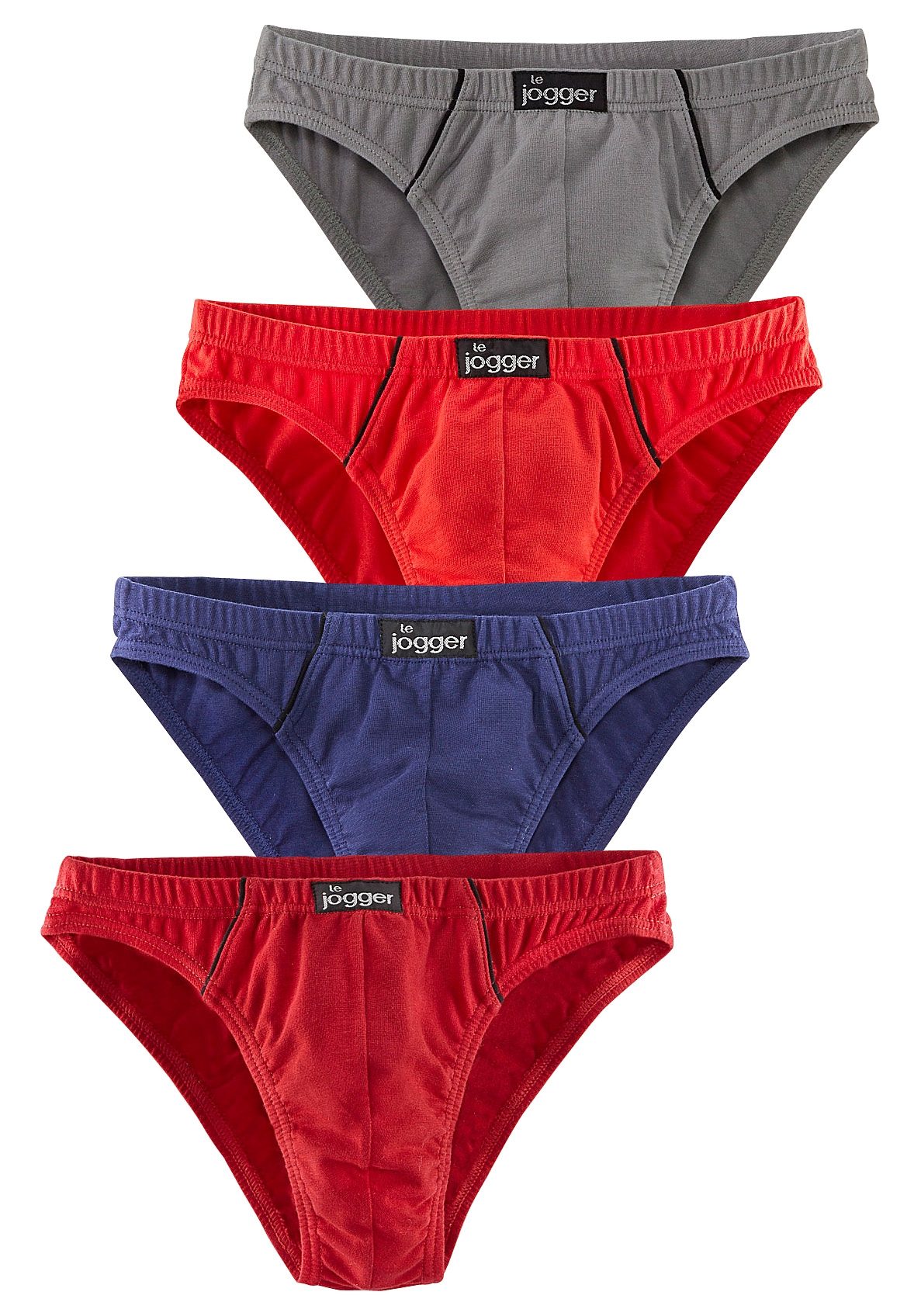 le jogger® Slip Minislip strak model, mooie kleuren met contrastkleurige pipings (set, 4 stuks)