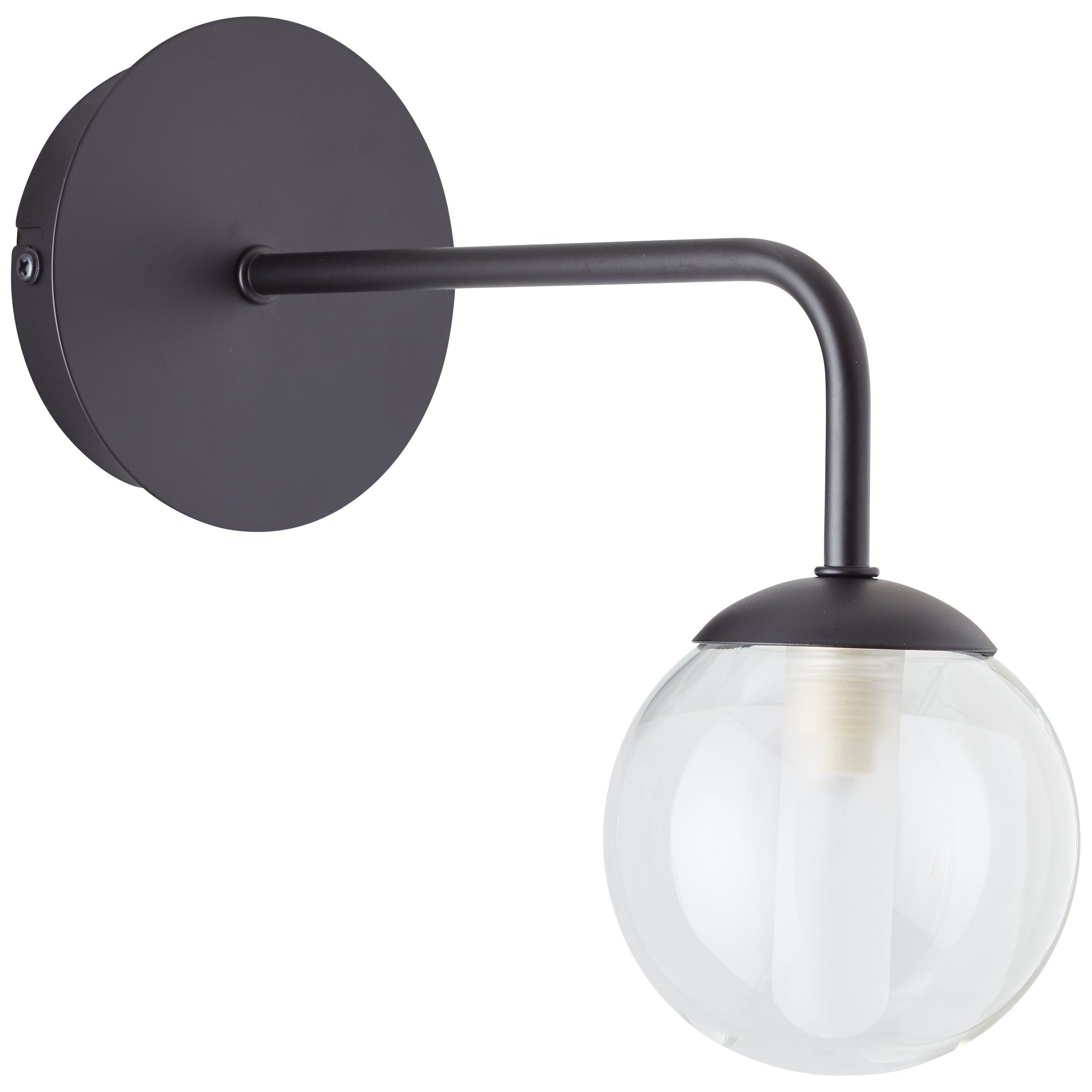 Brilliant Leuchten Wandlamp Gitse Hoogte 23 cm, G9, metaal/glas, zwart/transparant