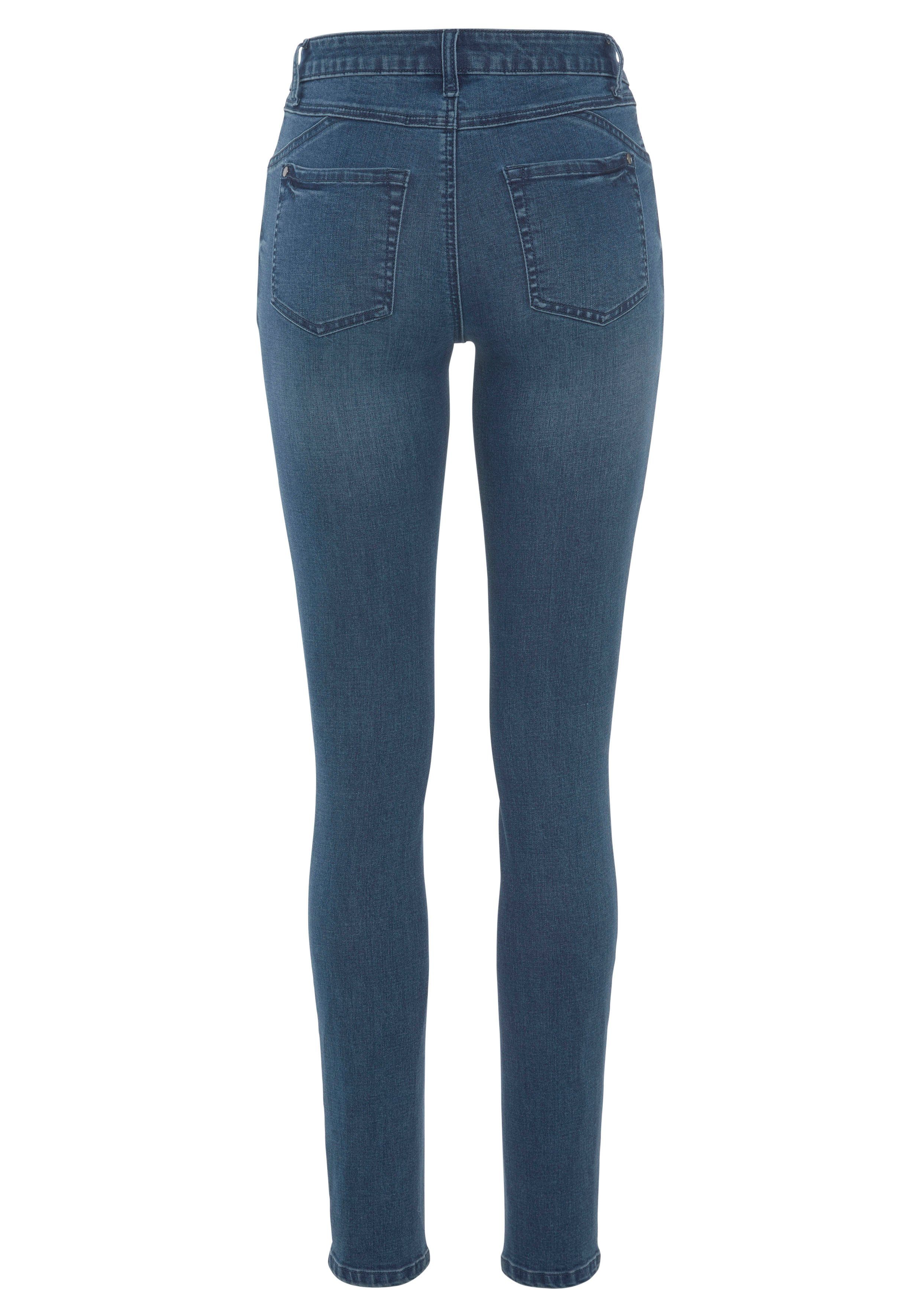 Arizona Skinny fit jeans extra-strakke been snit, used-look-wassing, normale taille