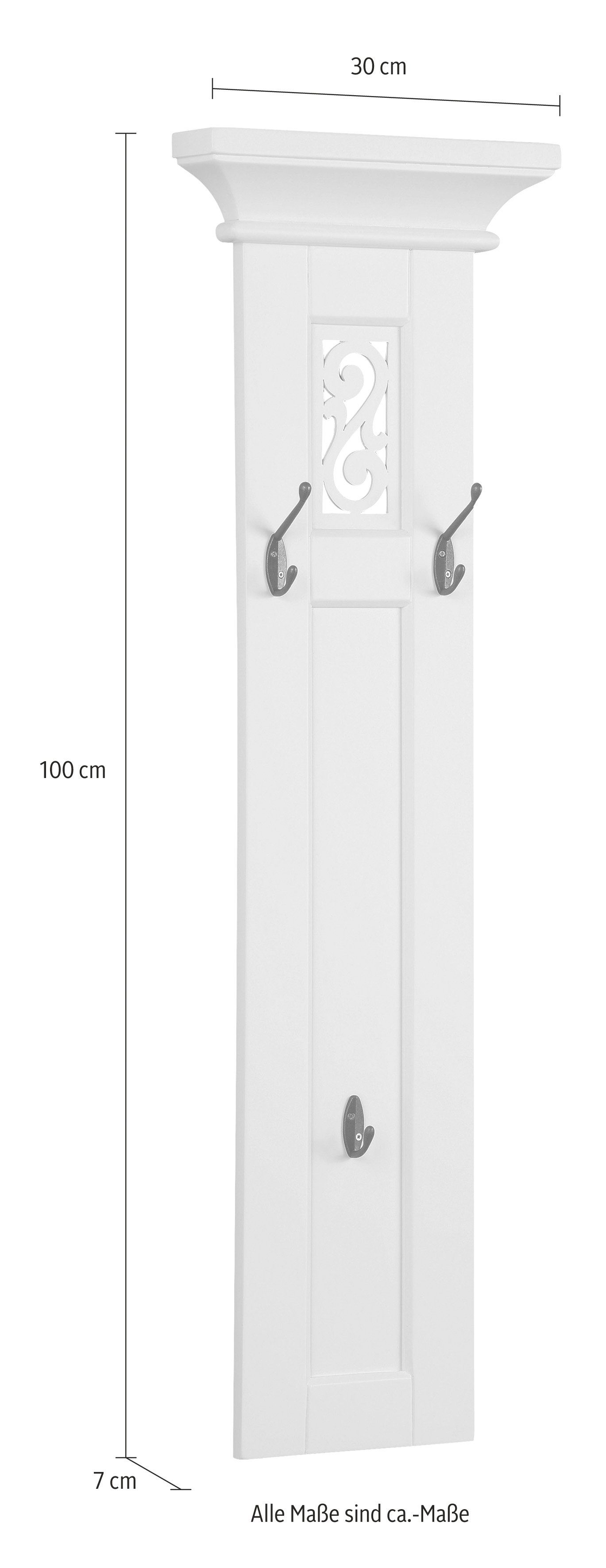 Home affaire Kapstokpaneel Arabeske in een set van 2, met ingewerkte ornamenten, breedte per paneel 30 cm