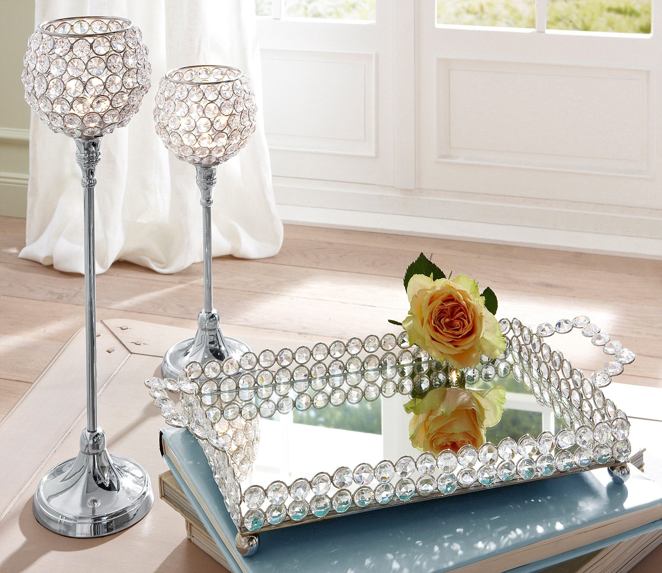 Home affaire Waxinelichthouder Kristal (set, 2 stuks)