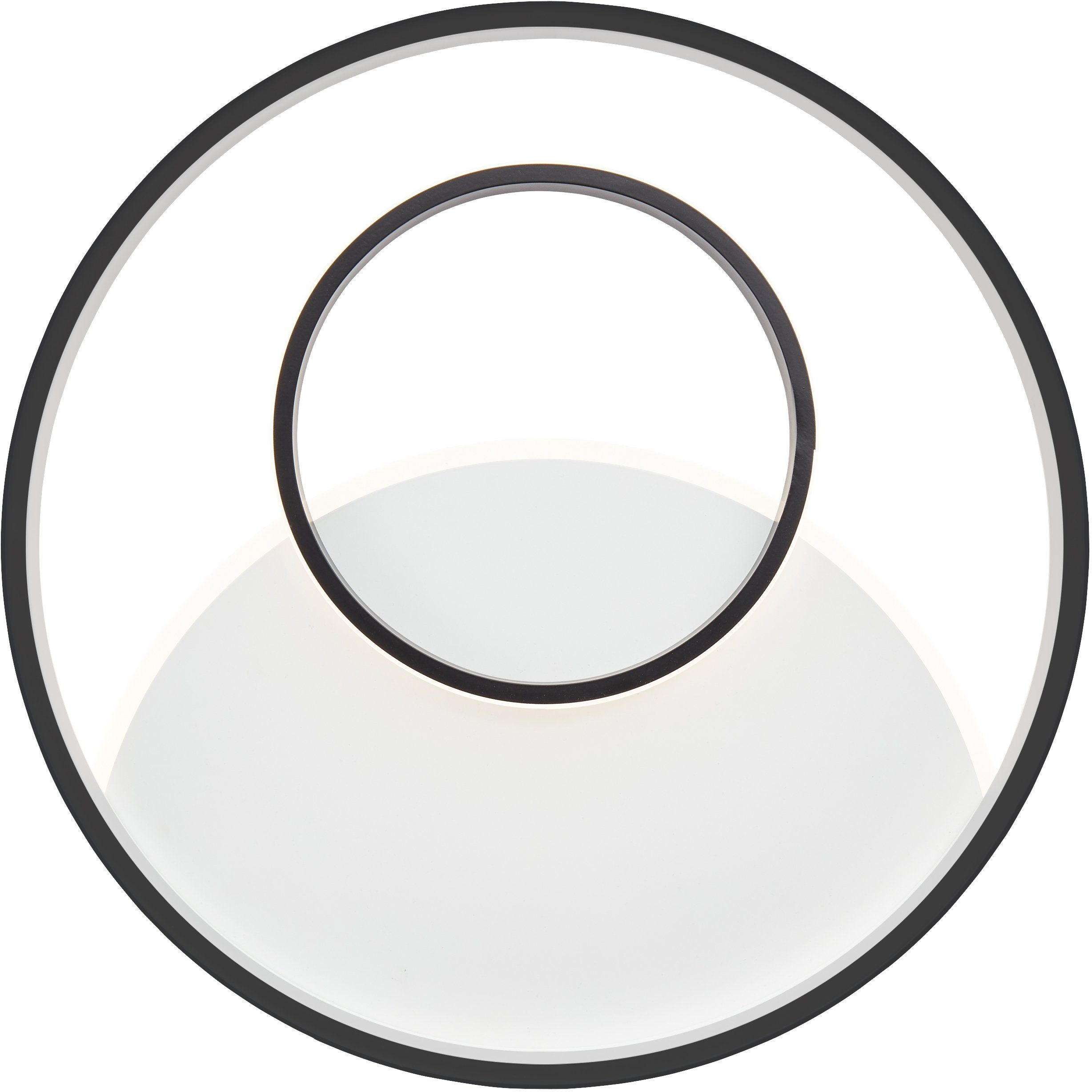Brilliant Leuchten Led-plafondlamp Merapi Ø 50,8 cm, 4100 lm, warmwit licht, metaal, kunststof, wit/zwart (1 stuk)