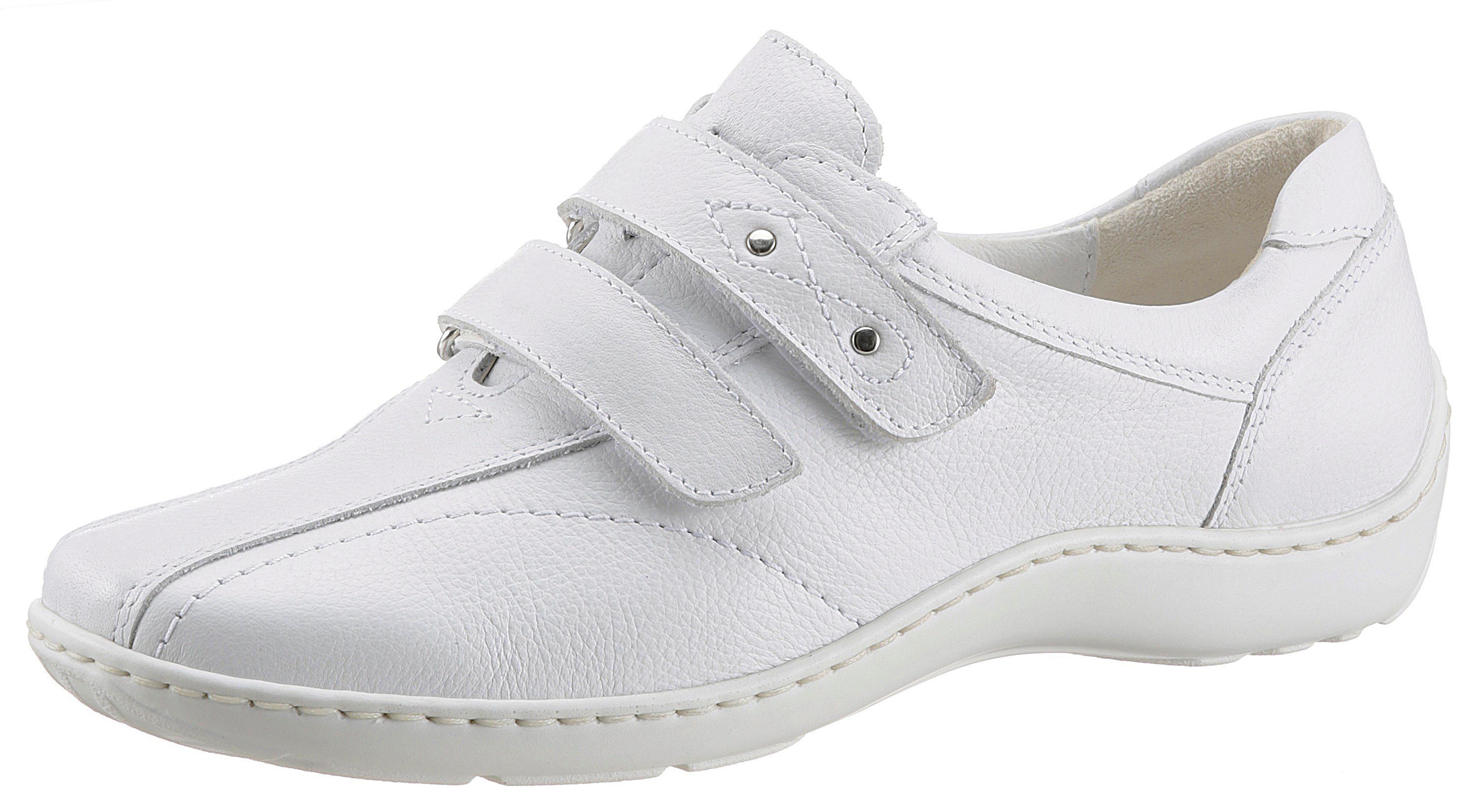 Waldläufer Klittenbandschoenen Henni Comfortabele schoen, slipper met gevoerde schacht en comfortabele schoenwijdte H dames schoenen maat 8 (42) wit