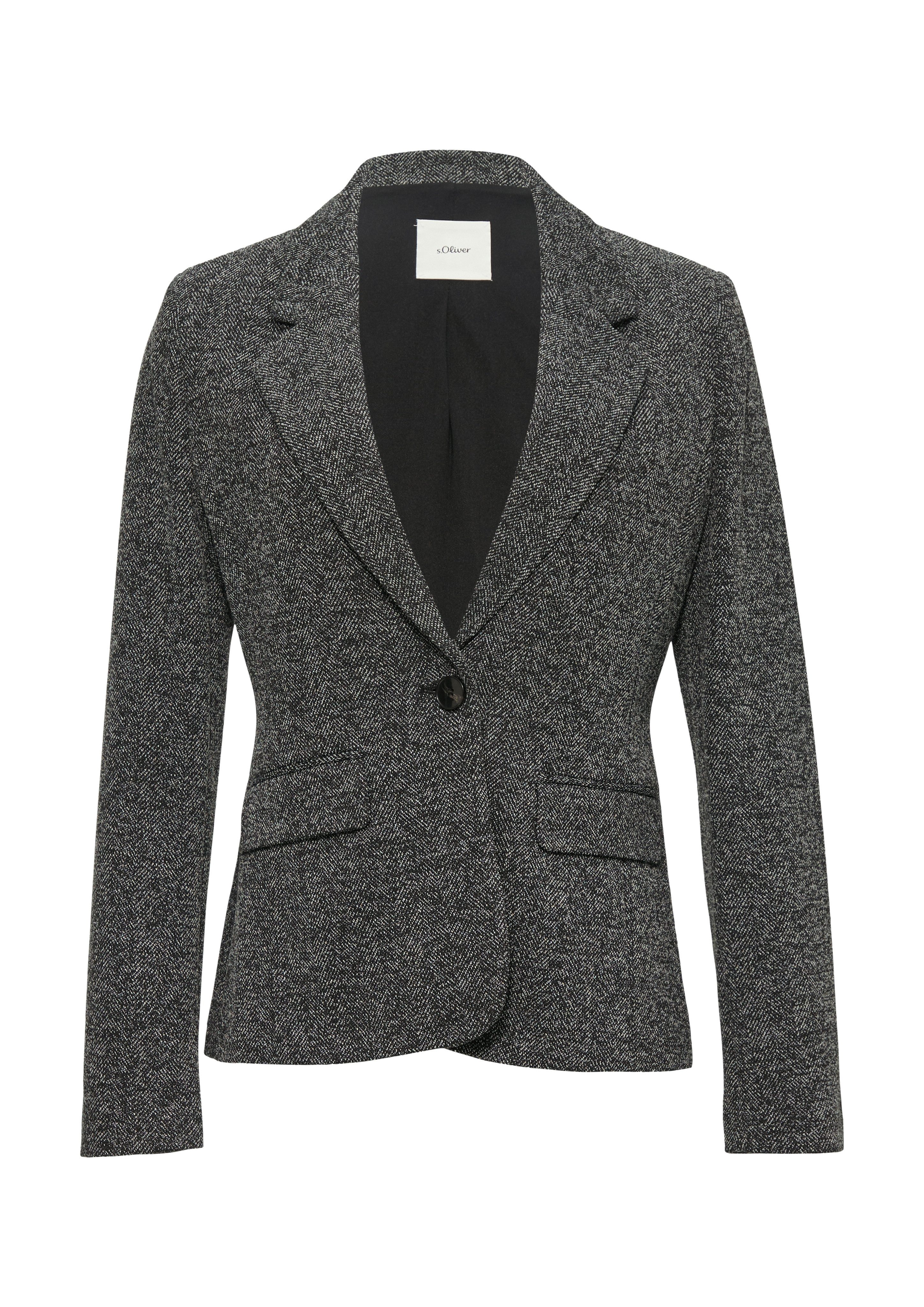 s.Oliver BLACK LABEL Korte blazer met klepzakken aan de voorkant