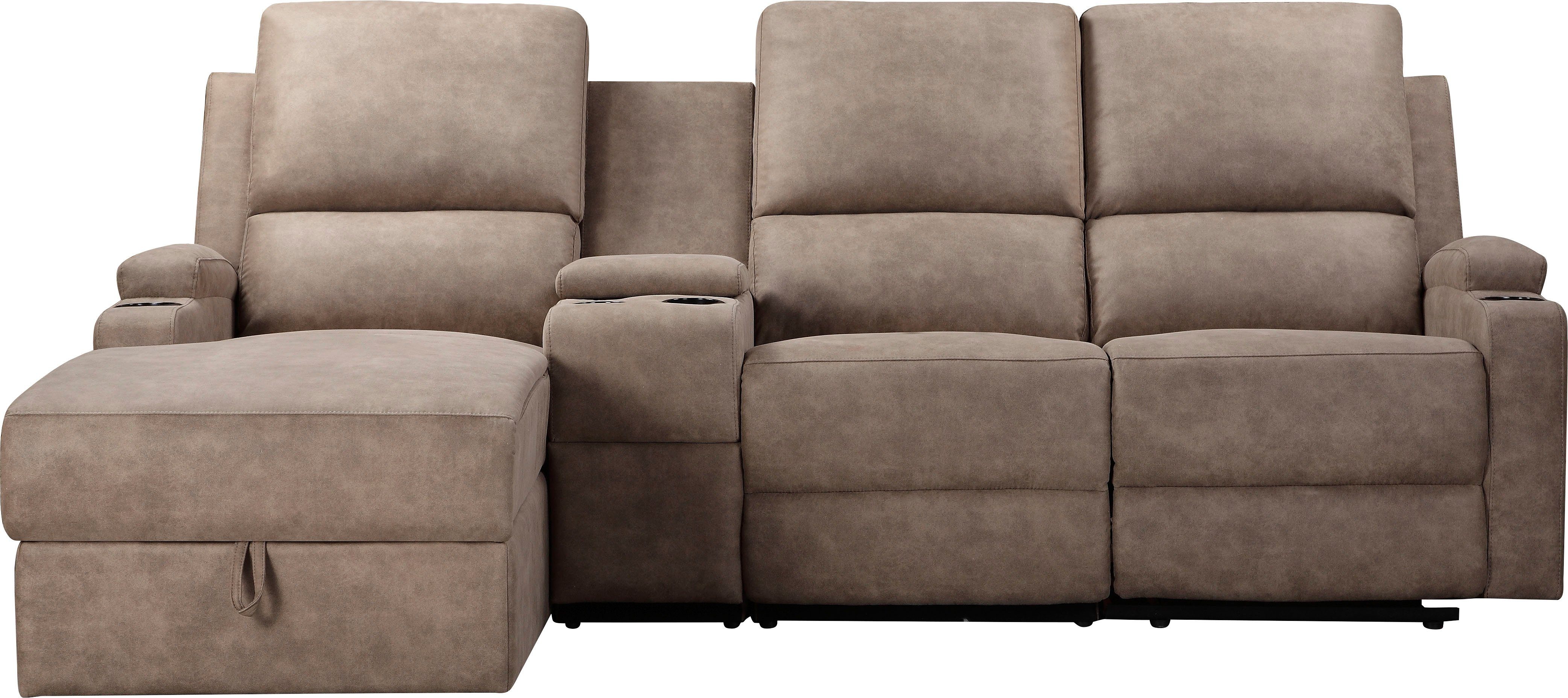 Home affaire Hoekbank NAPORI multimediabank, 3-zits bioscoopstoel XXL, L-vorm, 3 bekledingsstoffen