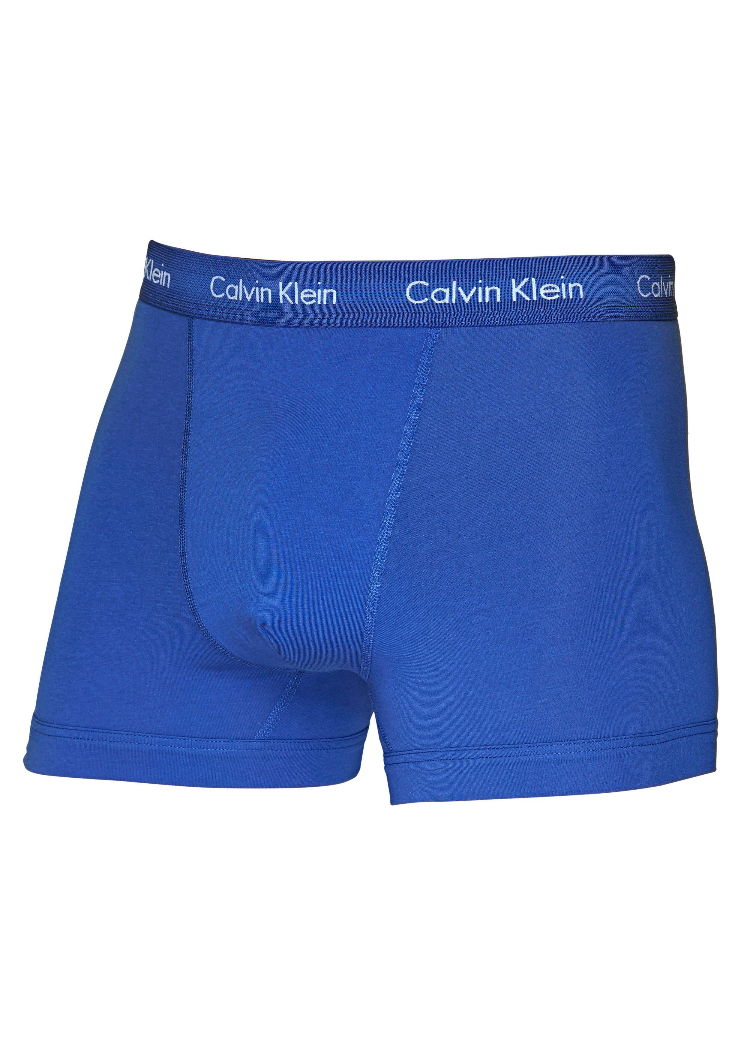 Calvin Klein Trunk CK Trunk 3 PACK in blau tinten met logo-elastische tailleband (3 stuks)