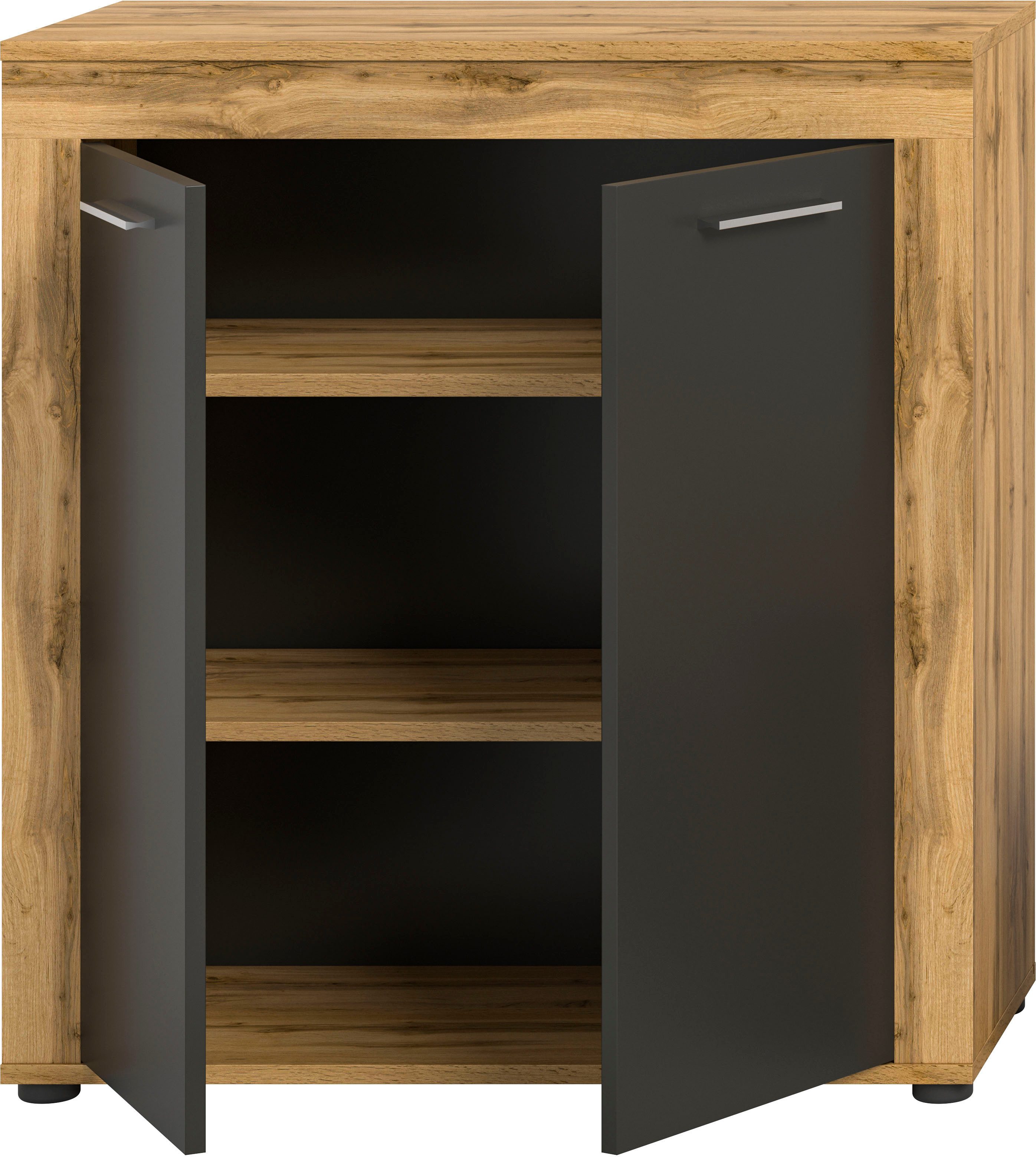 INOSIGN Highboard Aosta, Hoogte 88 cm, in verschillende kleuren met 2 deuren en 3 vakken, woonkamer, commode, kast
