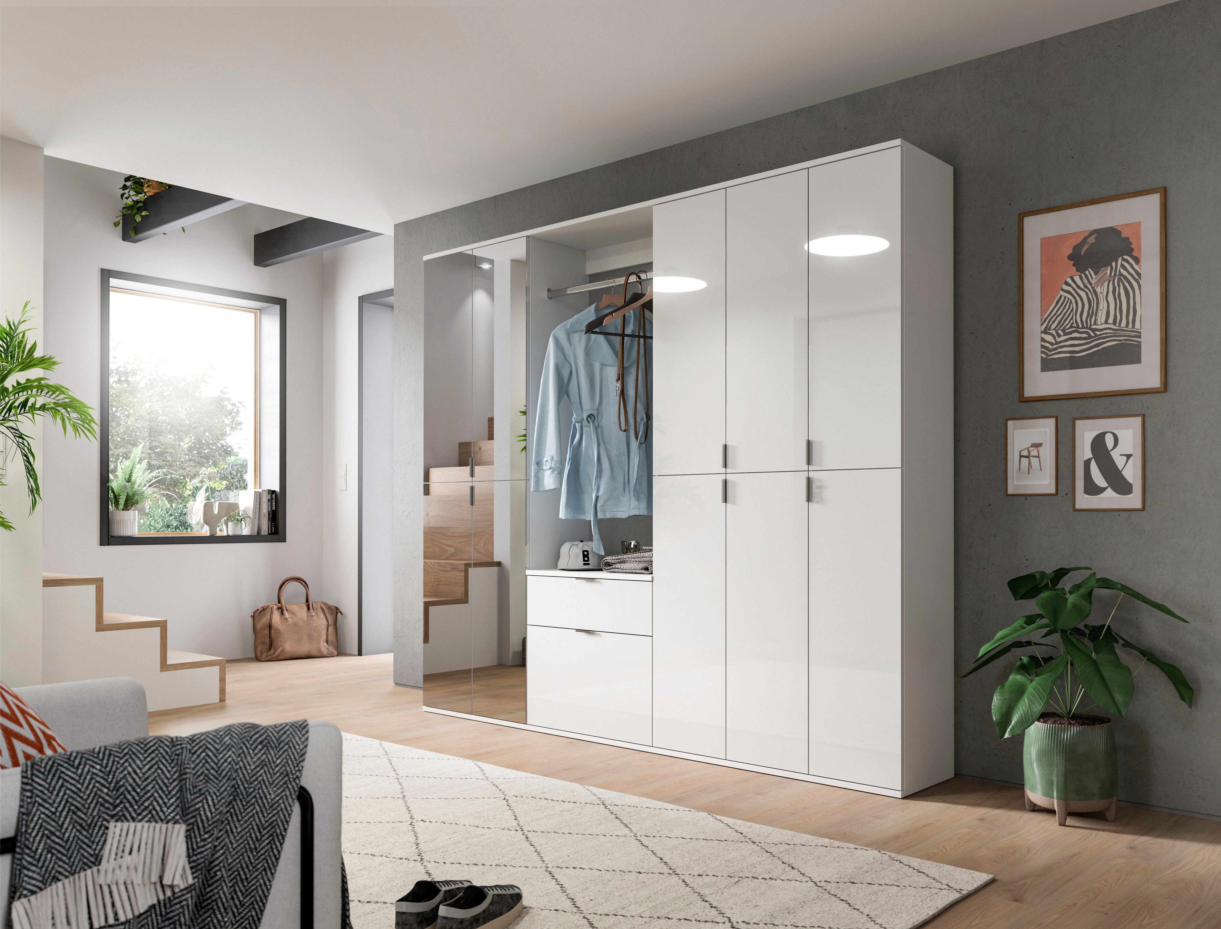 INOSIGN Schoenenkast Trondheim, Hoogte 193 cm, 4 Spiegelduren, 9 Vakken, 7 Planken