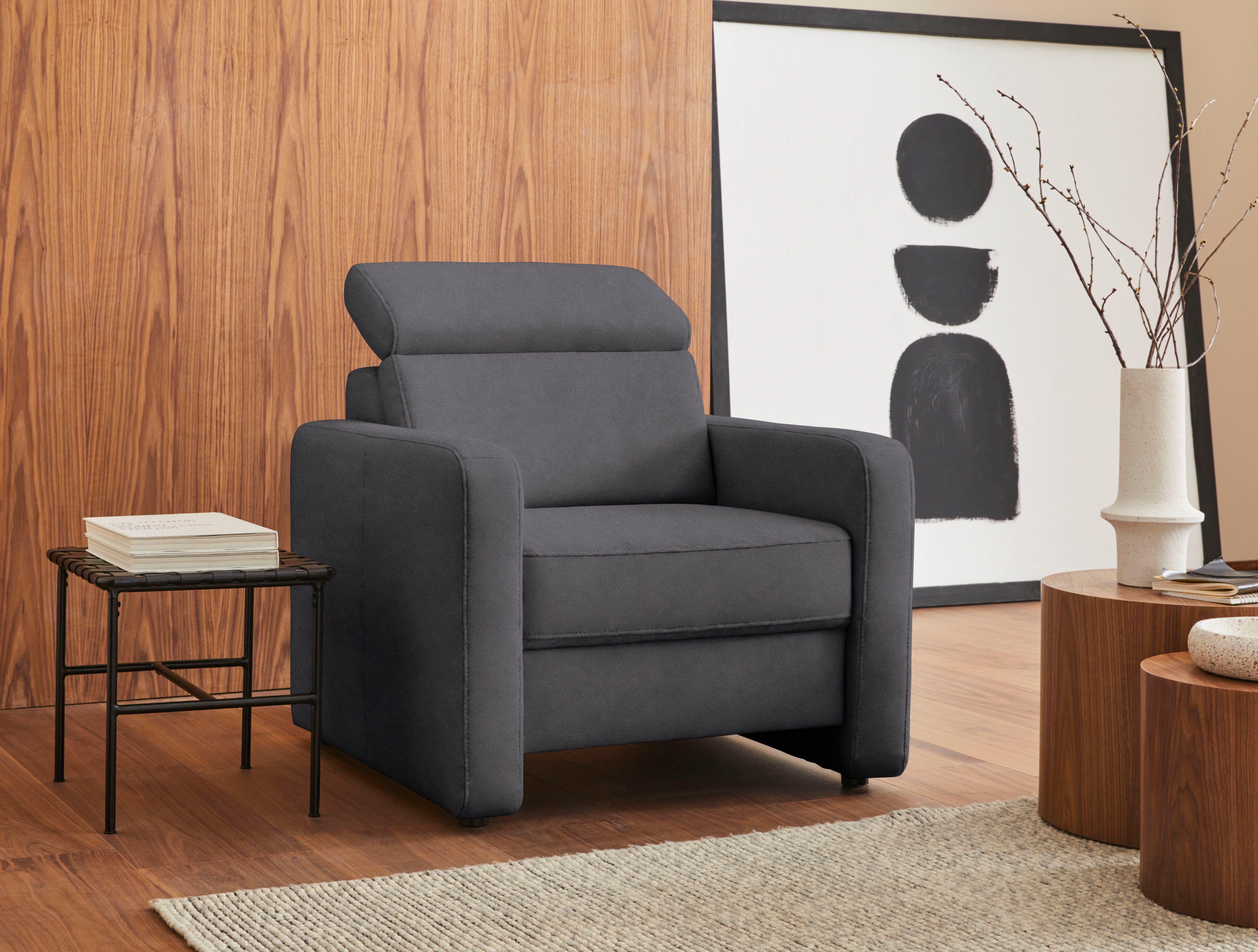 sit&more Fauteuil Bologna met binnenvering, met verstelbare hoofdsteun