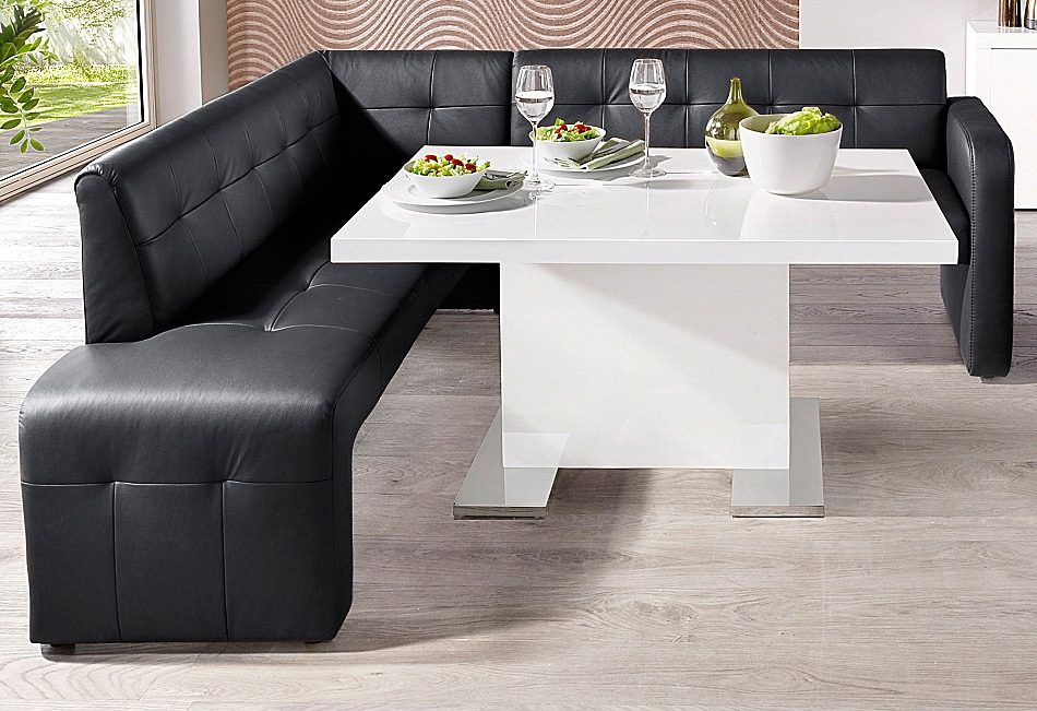 exxpo - sofa fashion Eetbank Barista, comfortabel en elegant, hoge bodemvrijheid, moderne zit- en rugverwerking, vrij in de ruimte te plaatsen