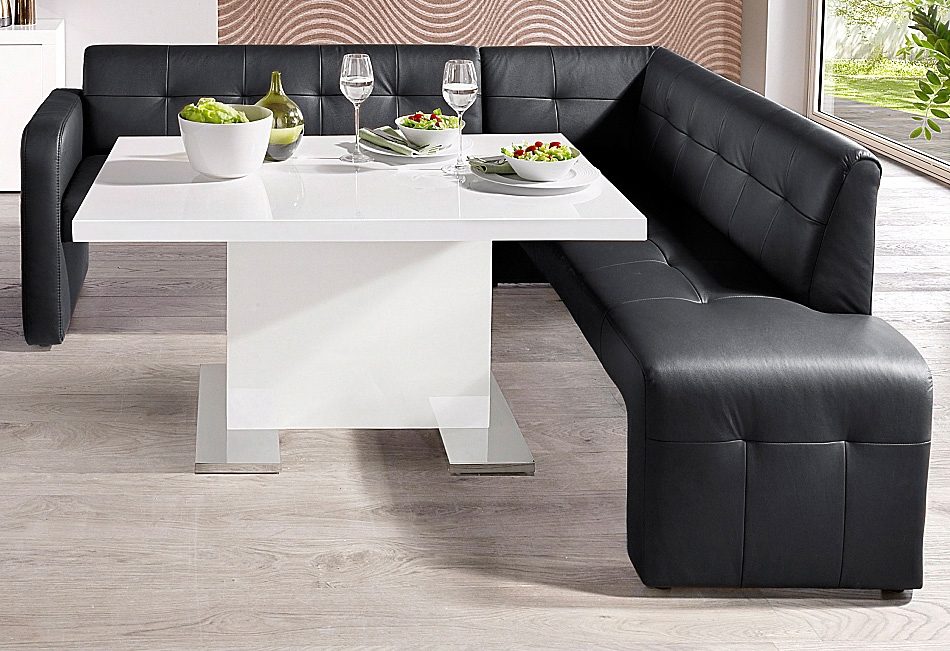 exxpo - sofa fashion Eetbank Barista, comfortabel en elegant, hoge bodemvrijheid, moderne zit- en rugverwerking, vrij in de ruimte te plaatsen