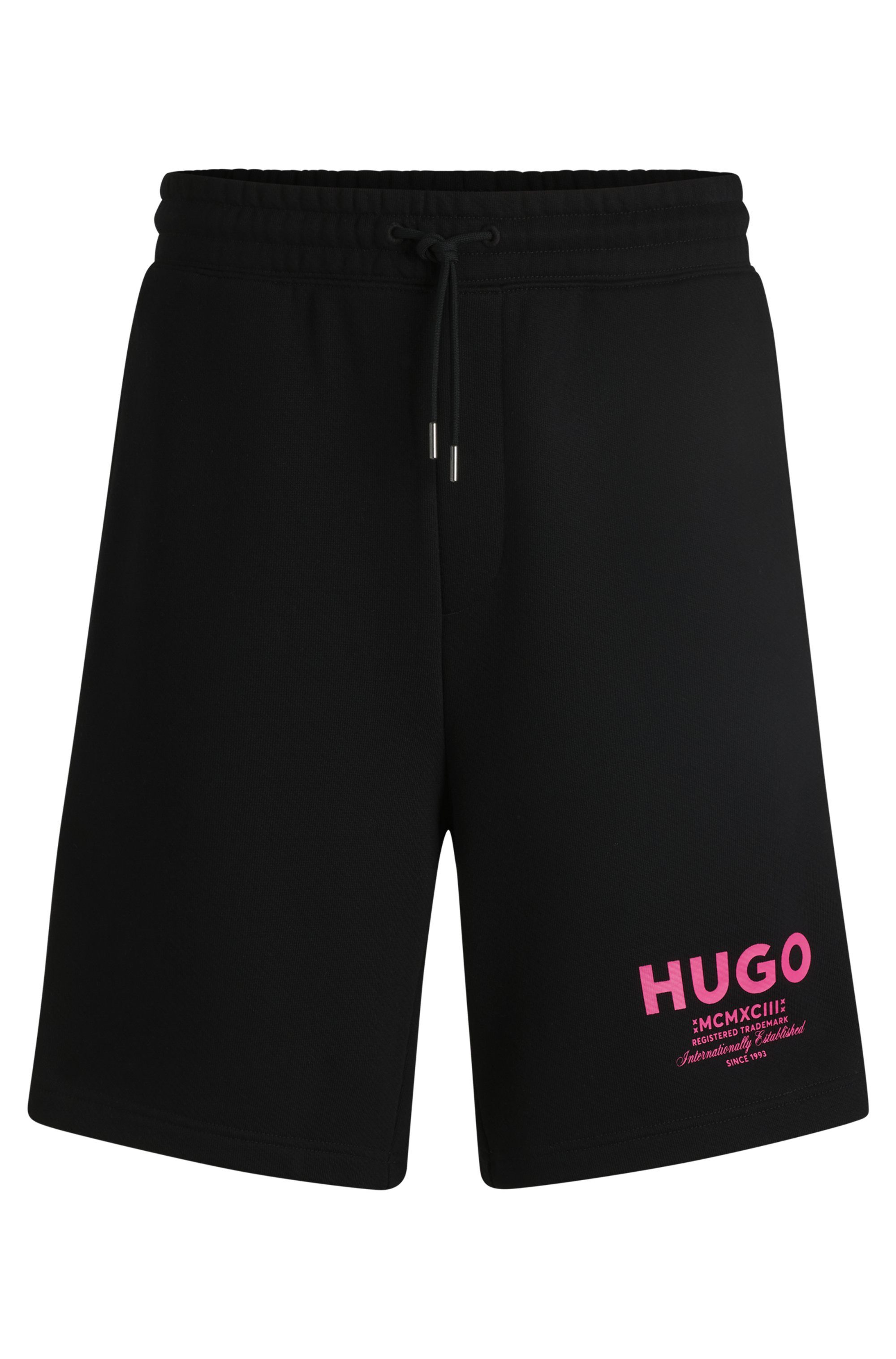 HUGO Blue Sweatshort Nomario met grote print