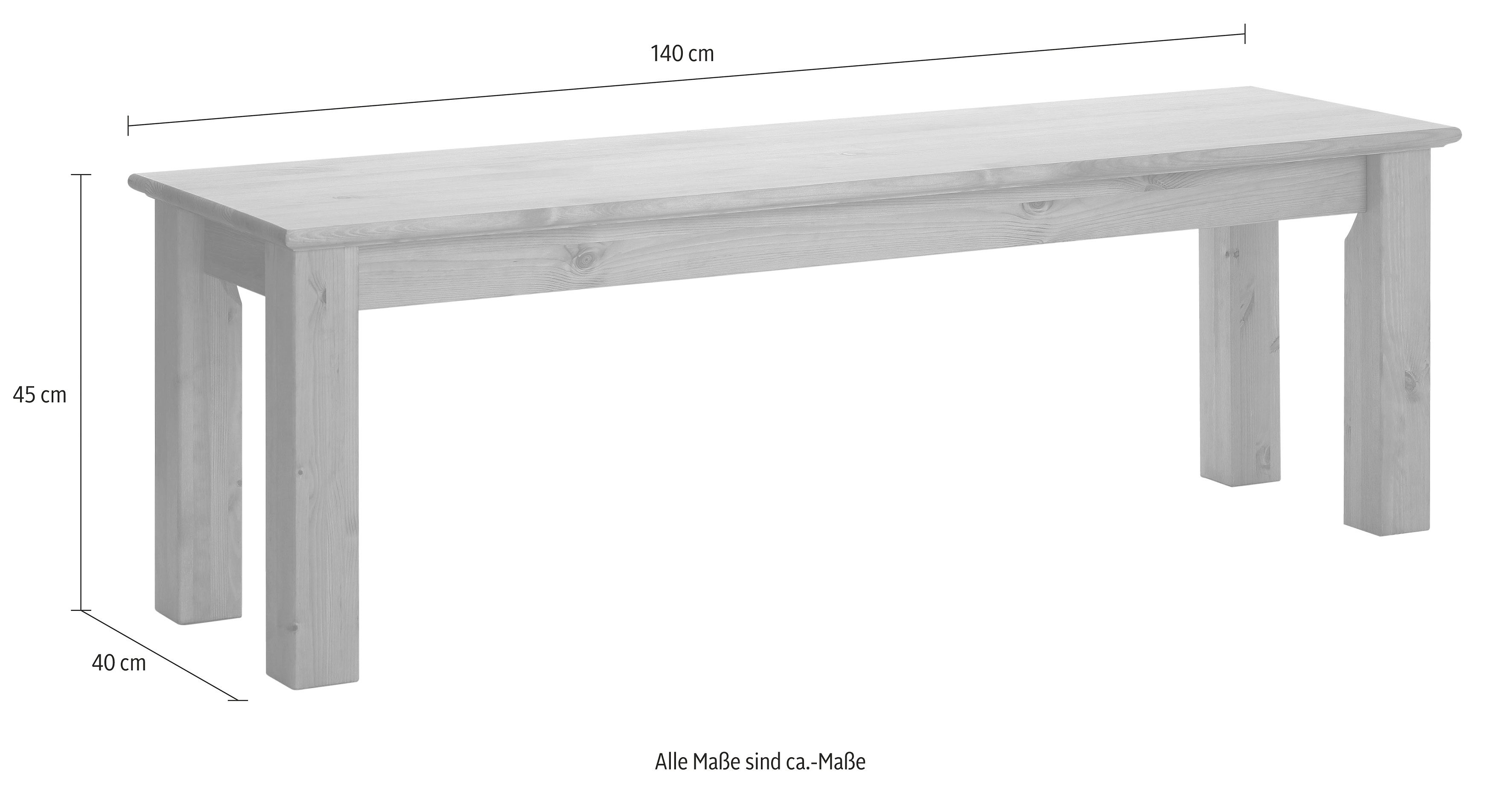 Home affaire Zitbank Breedte 120 cm, van massief, FSC®-gecertificeerd dennenhout