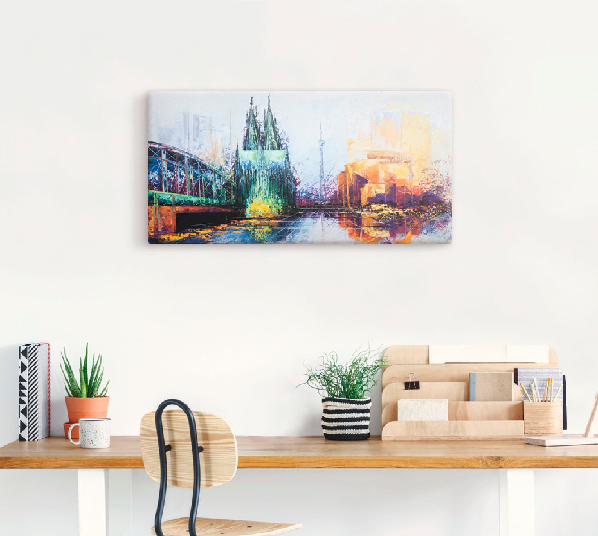Artland Artprint Keulen Skyline als artprint op linnen, poster in verschillende formaten maten