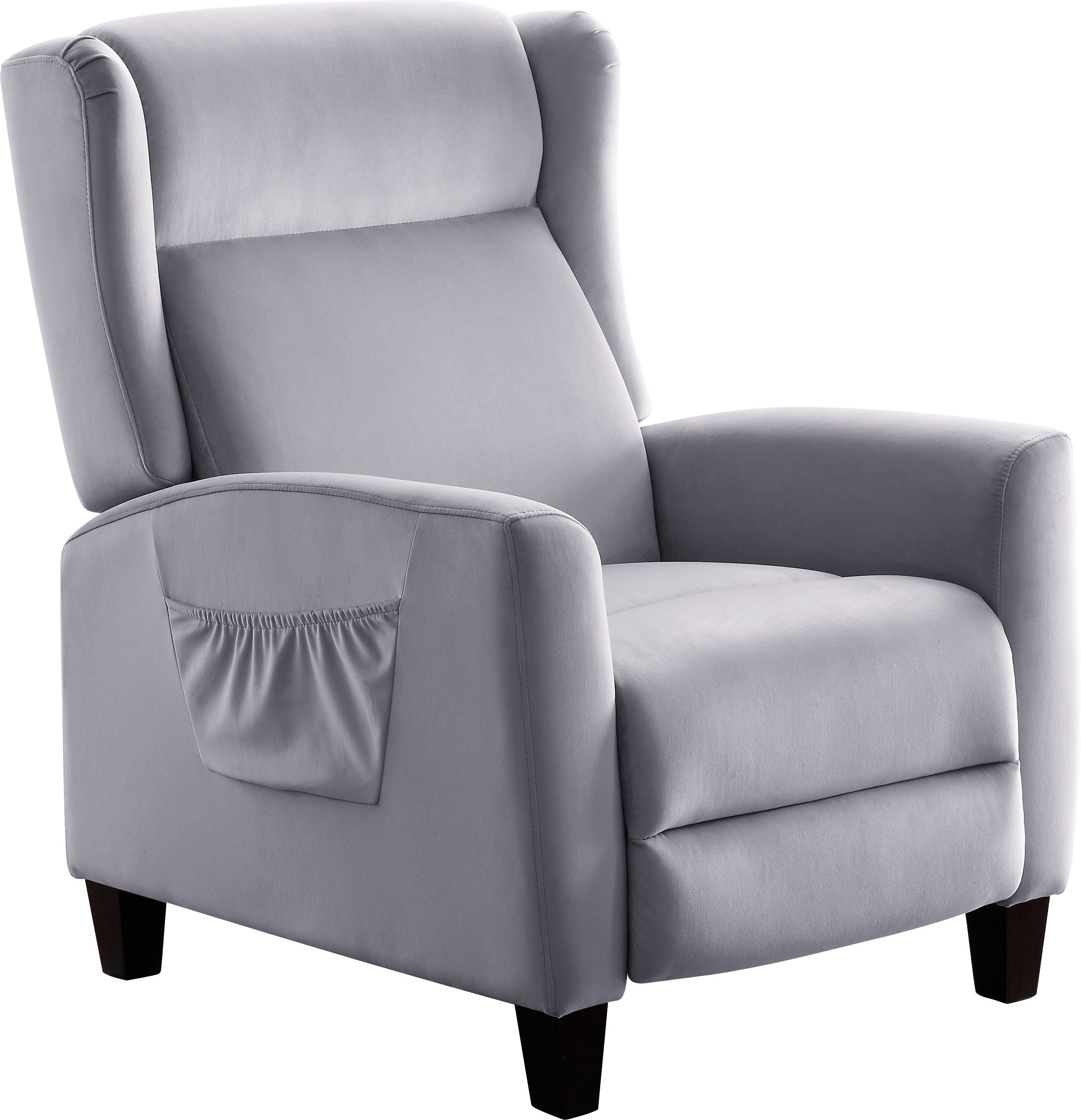 ATLANTIC home collection Relaxfauteuil Timo klassieke oorfauteuil met relaxfunctie en praktisch zijvak