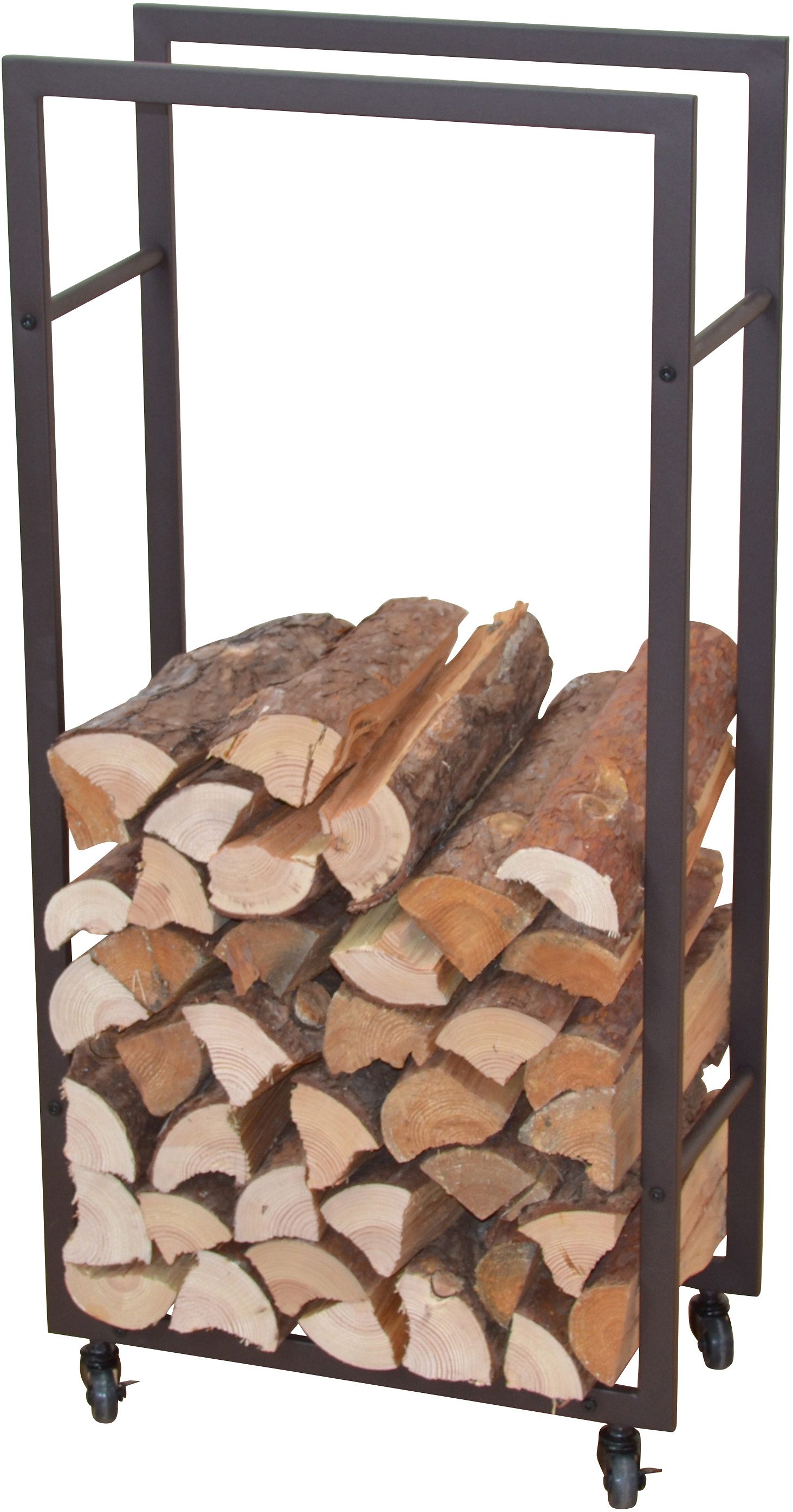HOFMANN LIVING AND MORE Mand voor haardhout met wieltjes