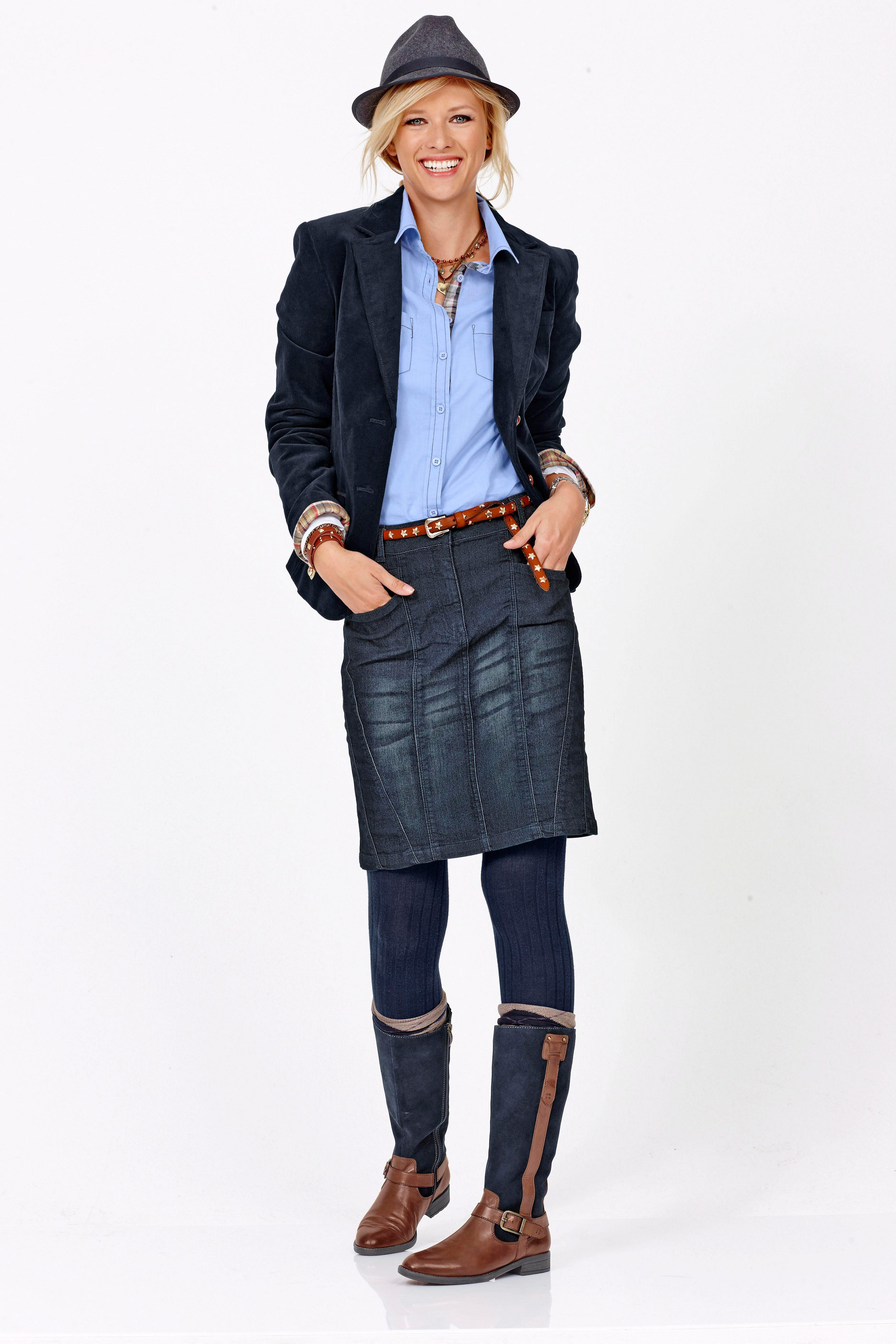 Aniston CASUAL Jasje met stofafwerkingen en mouwpatches