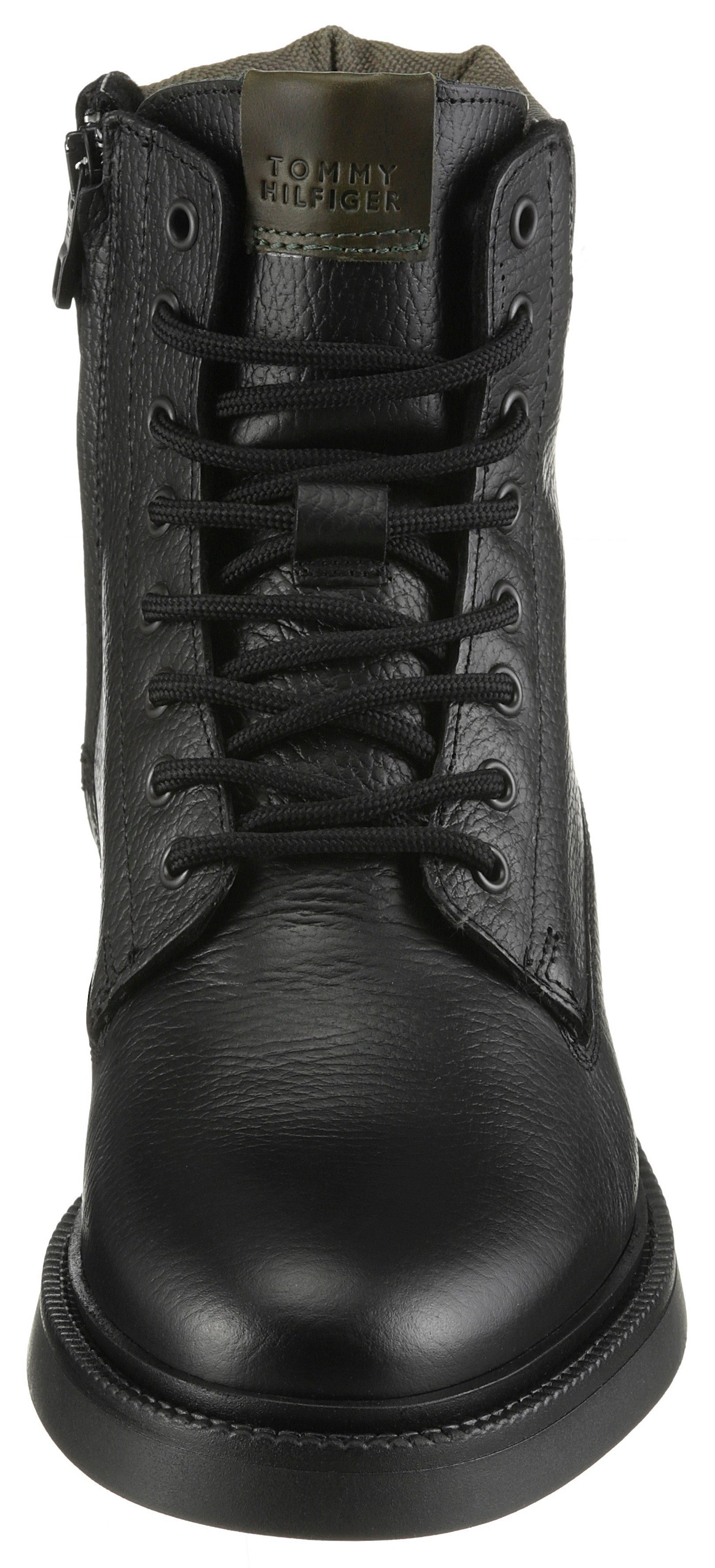 Tommy Hilfiger Veterschoenen HILFIGER COMFORT LWT WRM MX BOOT herfstboots, veterenkellaars met logo-patch op de schoentong