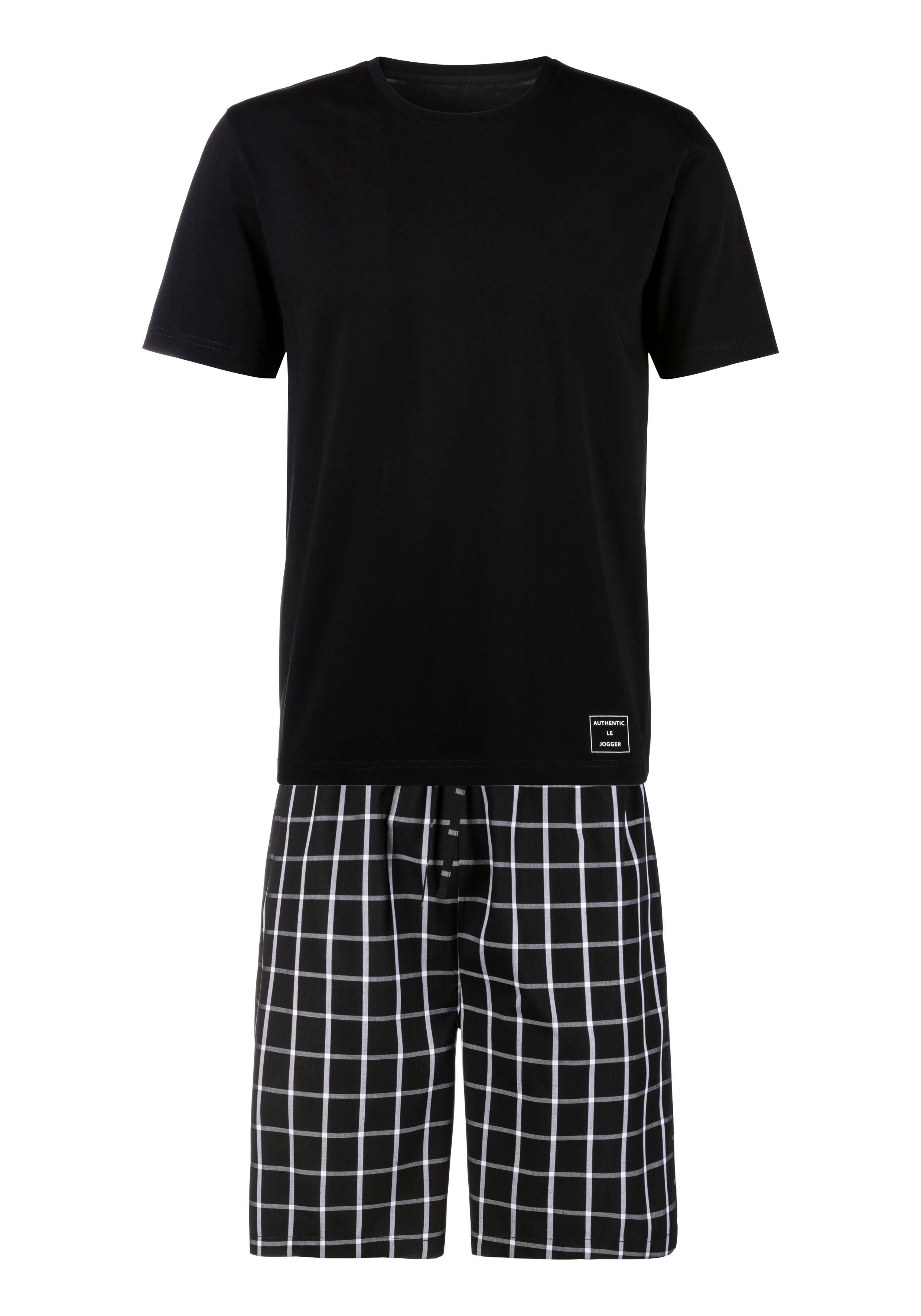 AUTHENTIC LE JOGGER Pyjama Pyjama met geruite geweven broek (2-delig, 1 stuk)