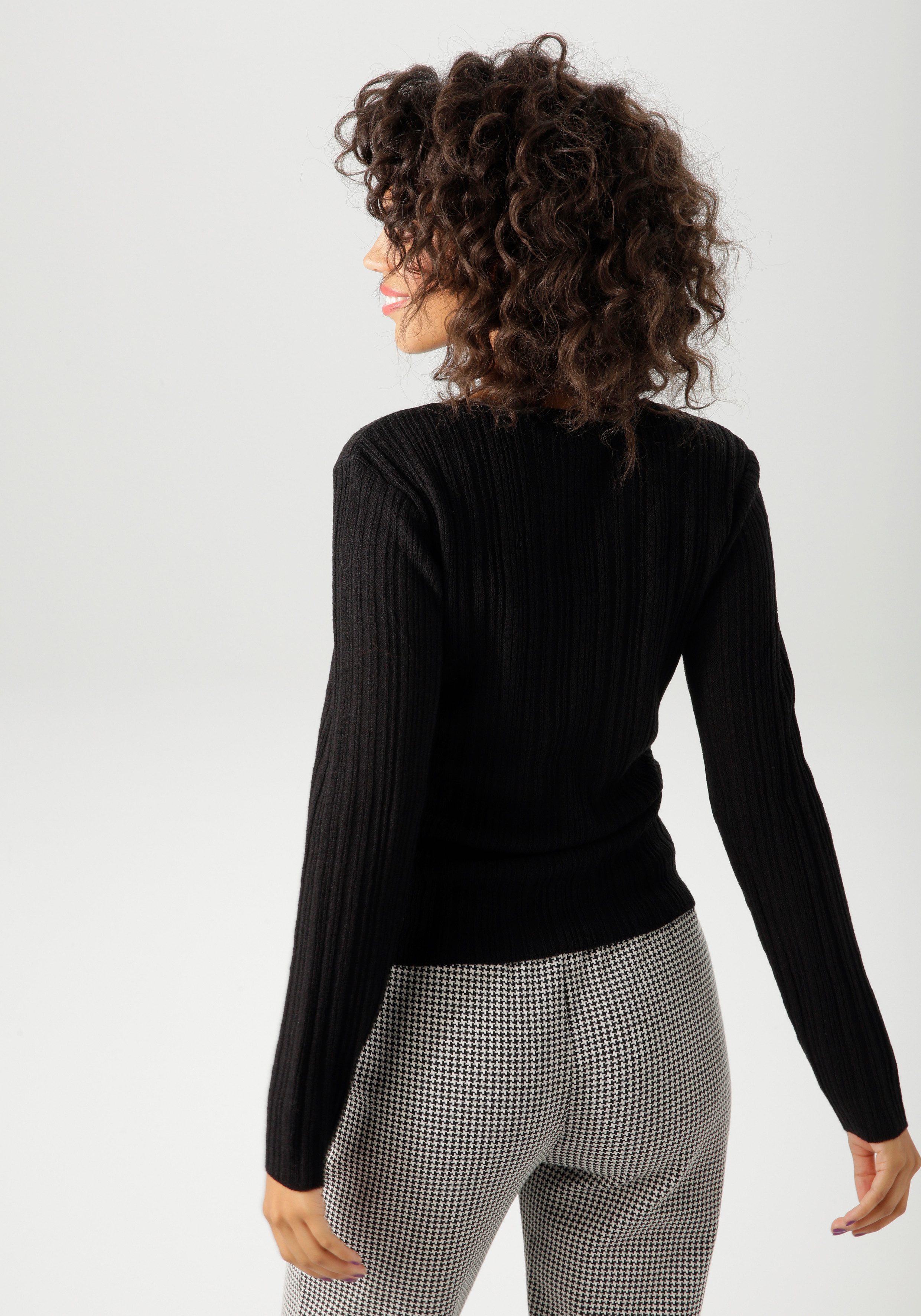 Aniston CASUAL Gebreide trui in ribbelpatroonmix - nieuwe collectie