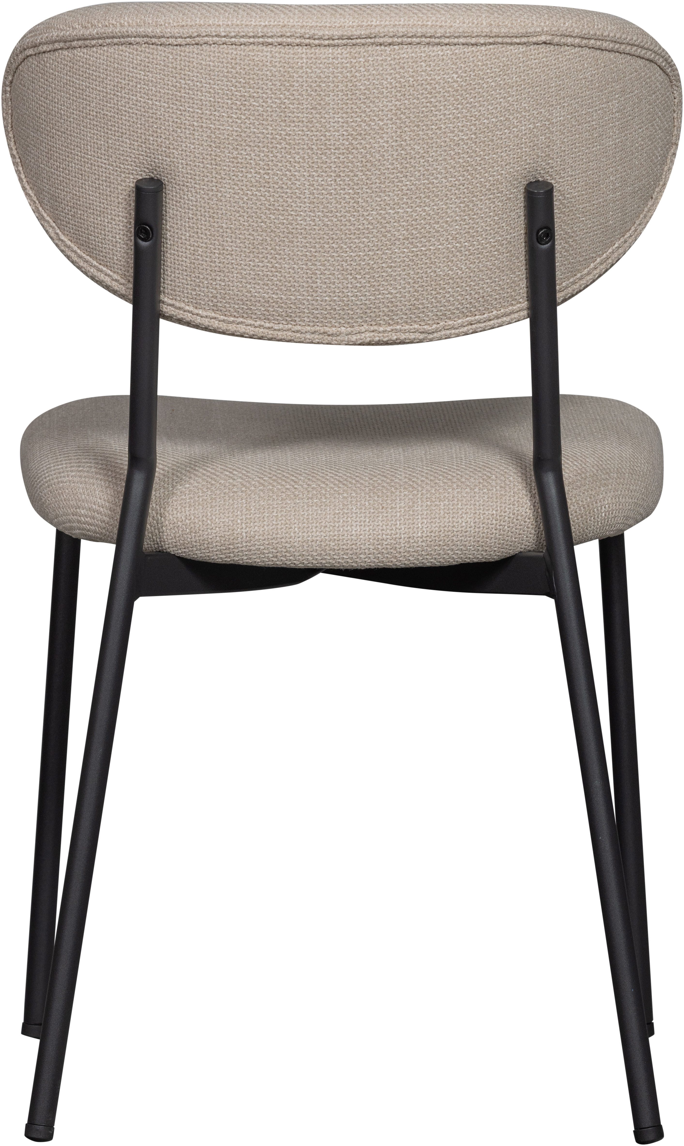WOOOD Eetkamerstoel KJELD gevoerd met geweven stof, hoogte 79 cm (set, 2 stuks)