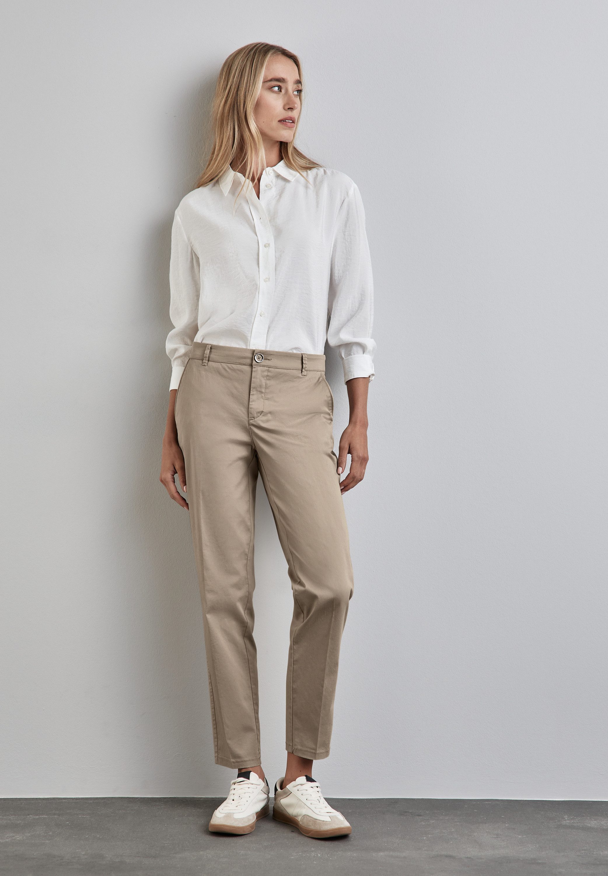 STREET ONE Chino met persplooien