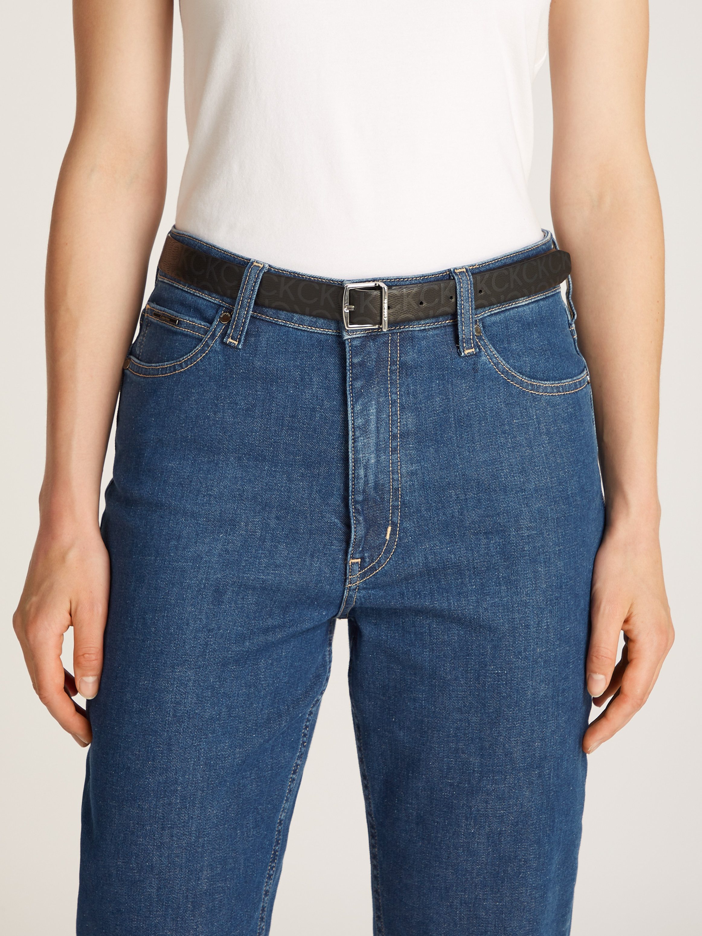 Calvin Klein Leren riem MUST SQR BUCKLE BELT 2.5_EPI