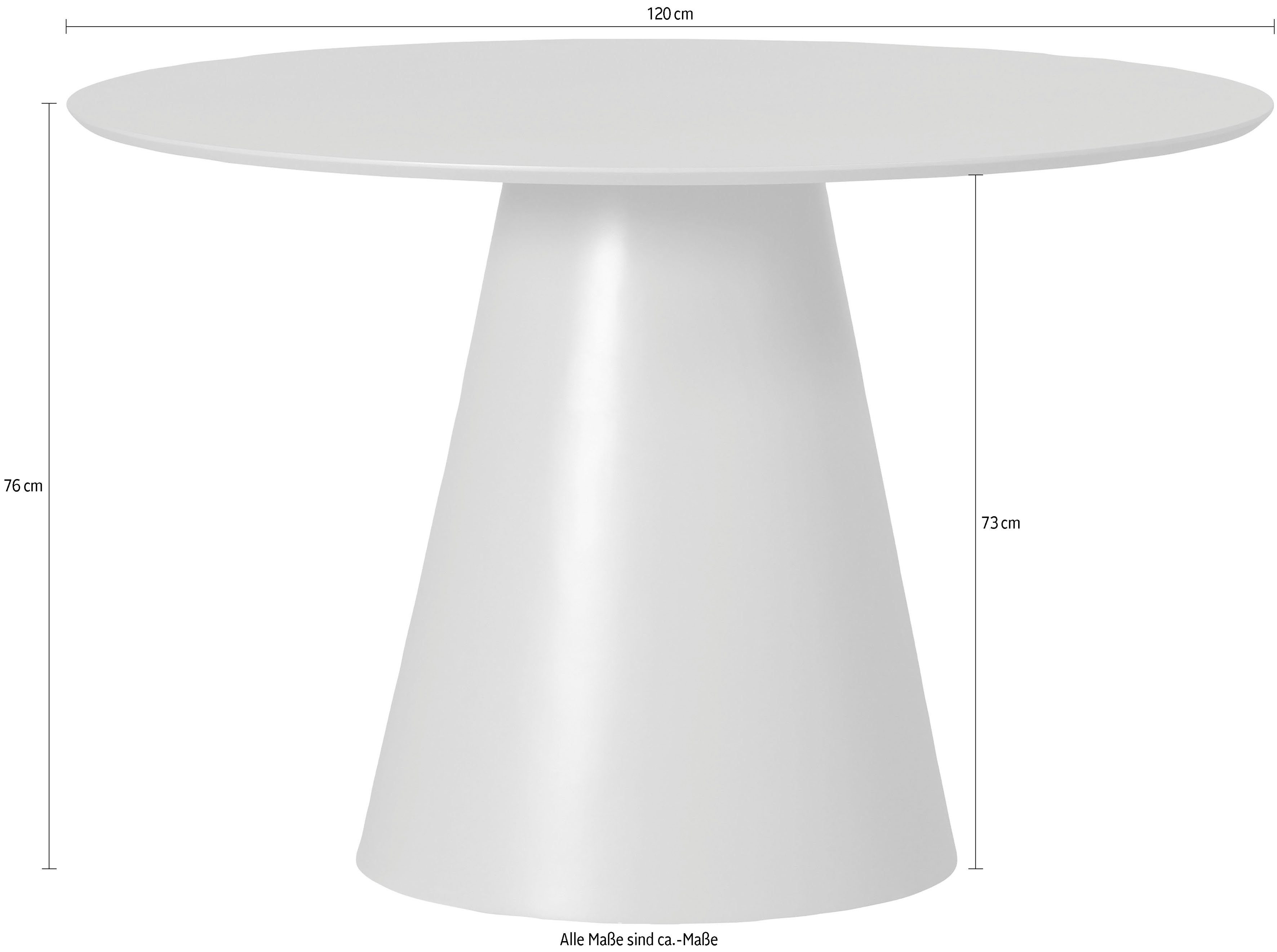 WOOOD Eettafel JORRE voldoende ruimte voor 4-5 personen, h 76 cm x ø 120 cm