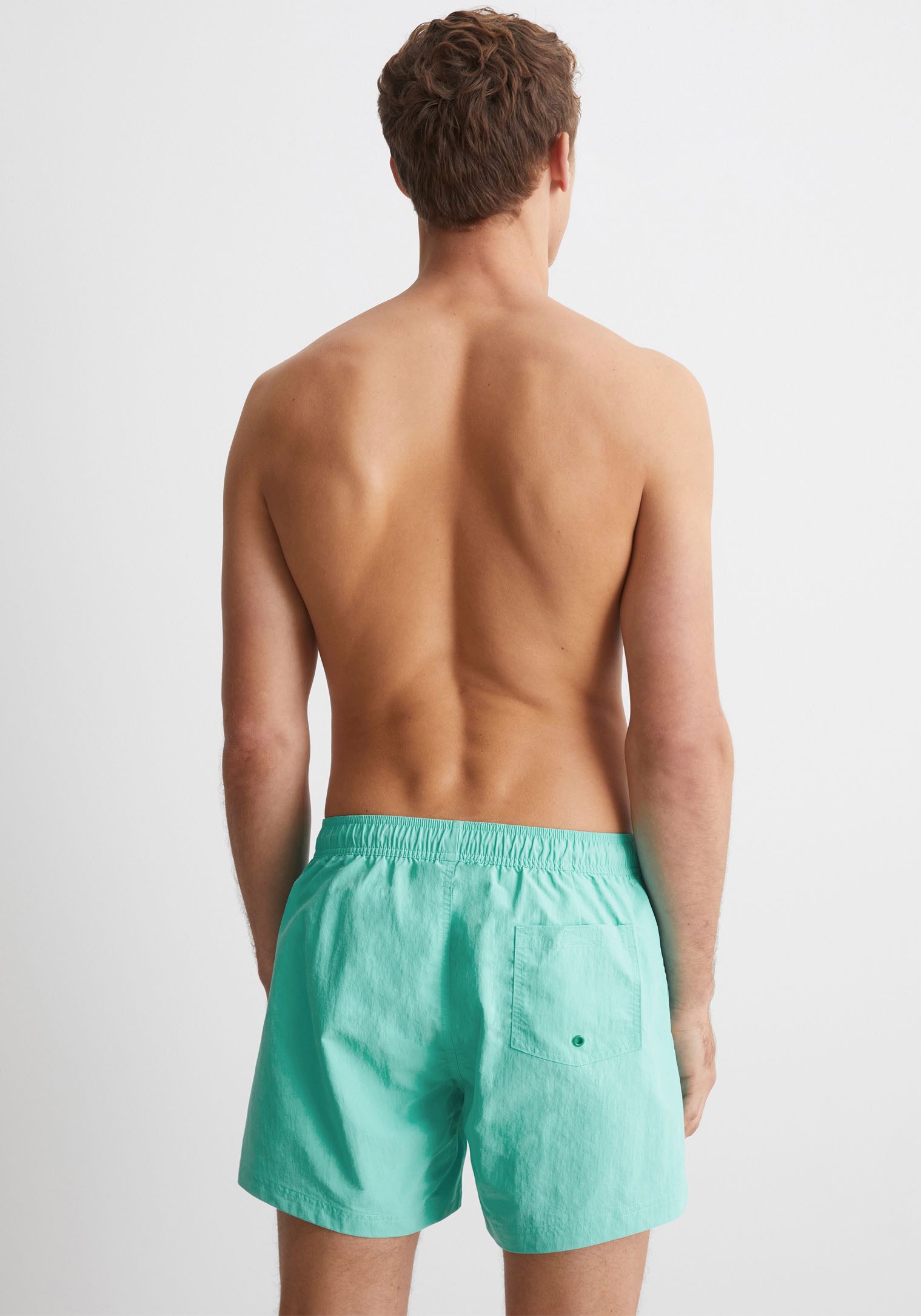 Marc O'Polo Zwemshort Essentials Beach Jersey met zijlijk opdruk-ontwerp