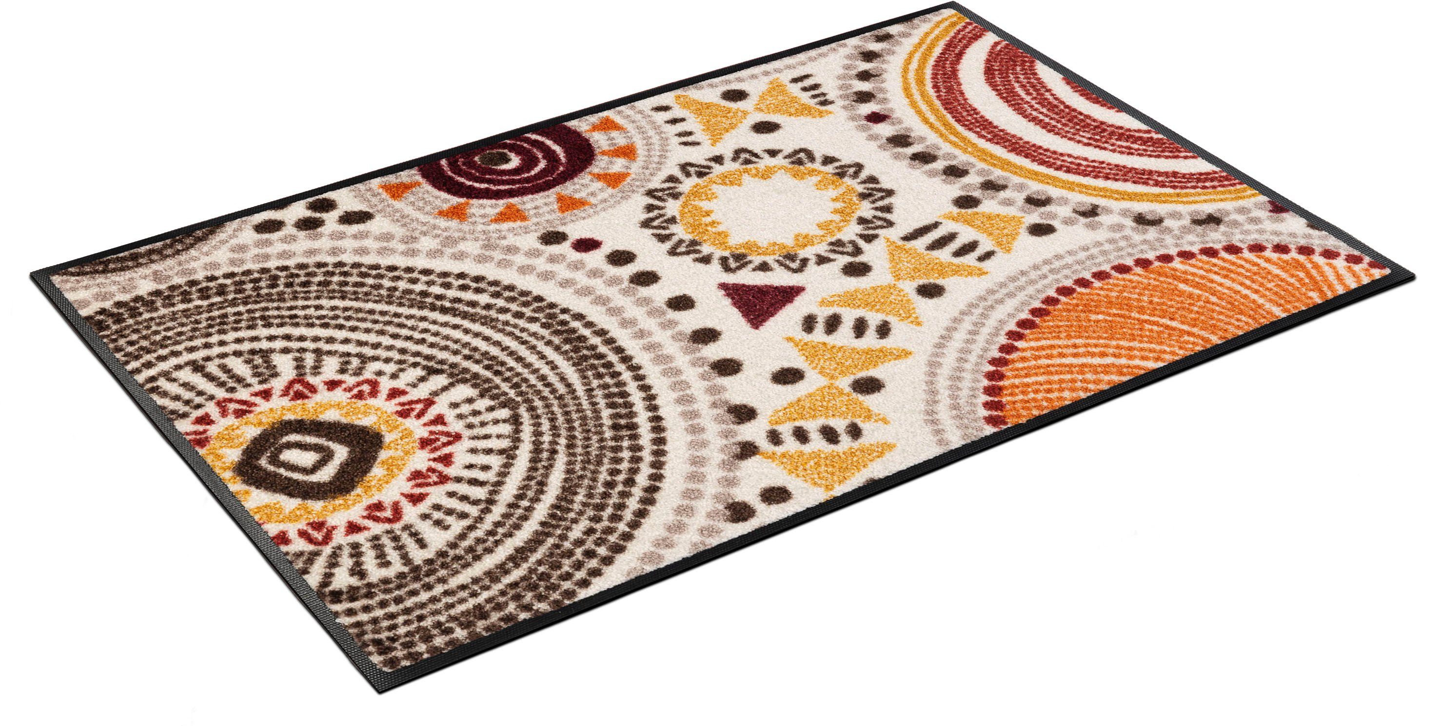 wash+dry by Kleen-Tex Mat Boho Style Inloopmat, geschikt voor binnen en buiten, wasbaar deurmatten multicolor