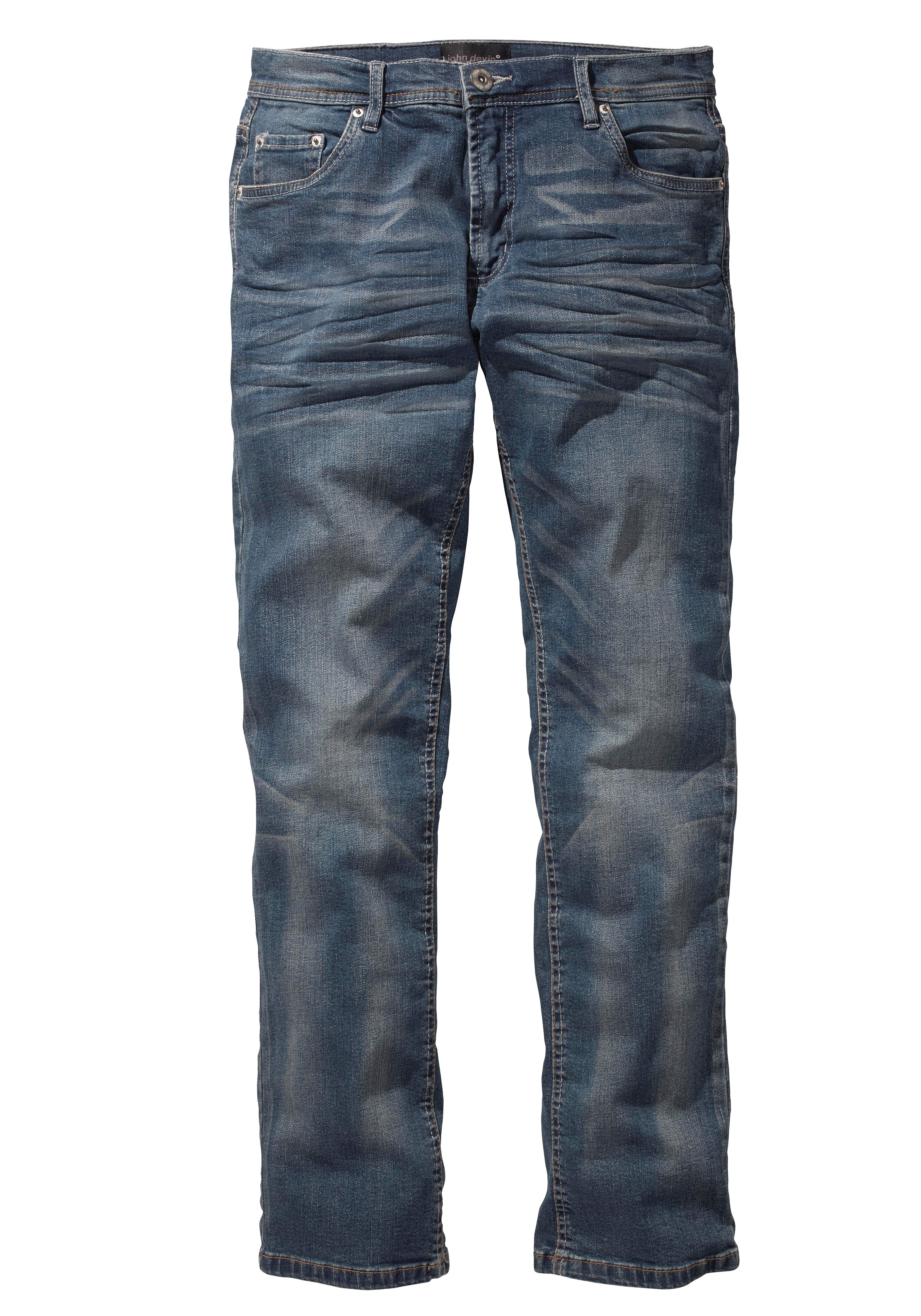 John Devin NU 15% KORTING: JOHN DEVIN Straight Fit-jeans in used-wassing