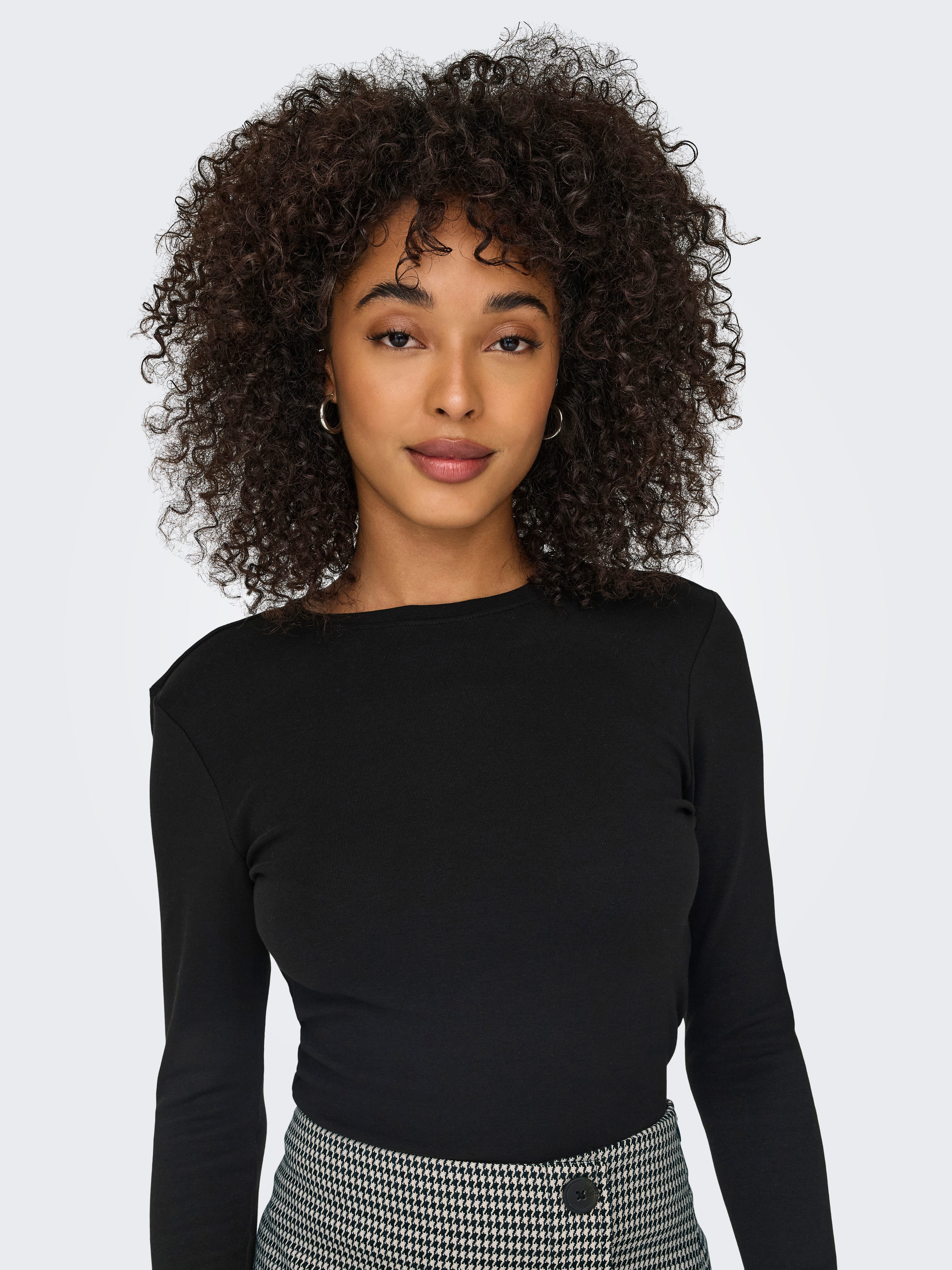 Only Shirt met lange mouwen ONLRILEY O-NECK L S TOP JRS