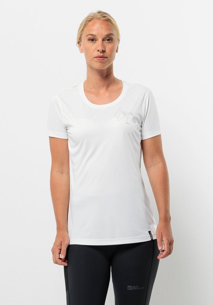 Jack Wolfskin Peak Graphic T-Shirt Women Functioneel shirt Dames S wit stark white