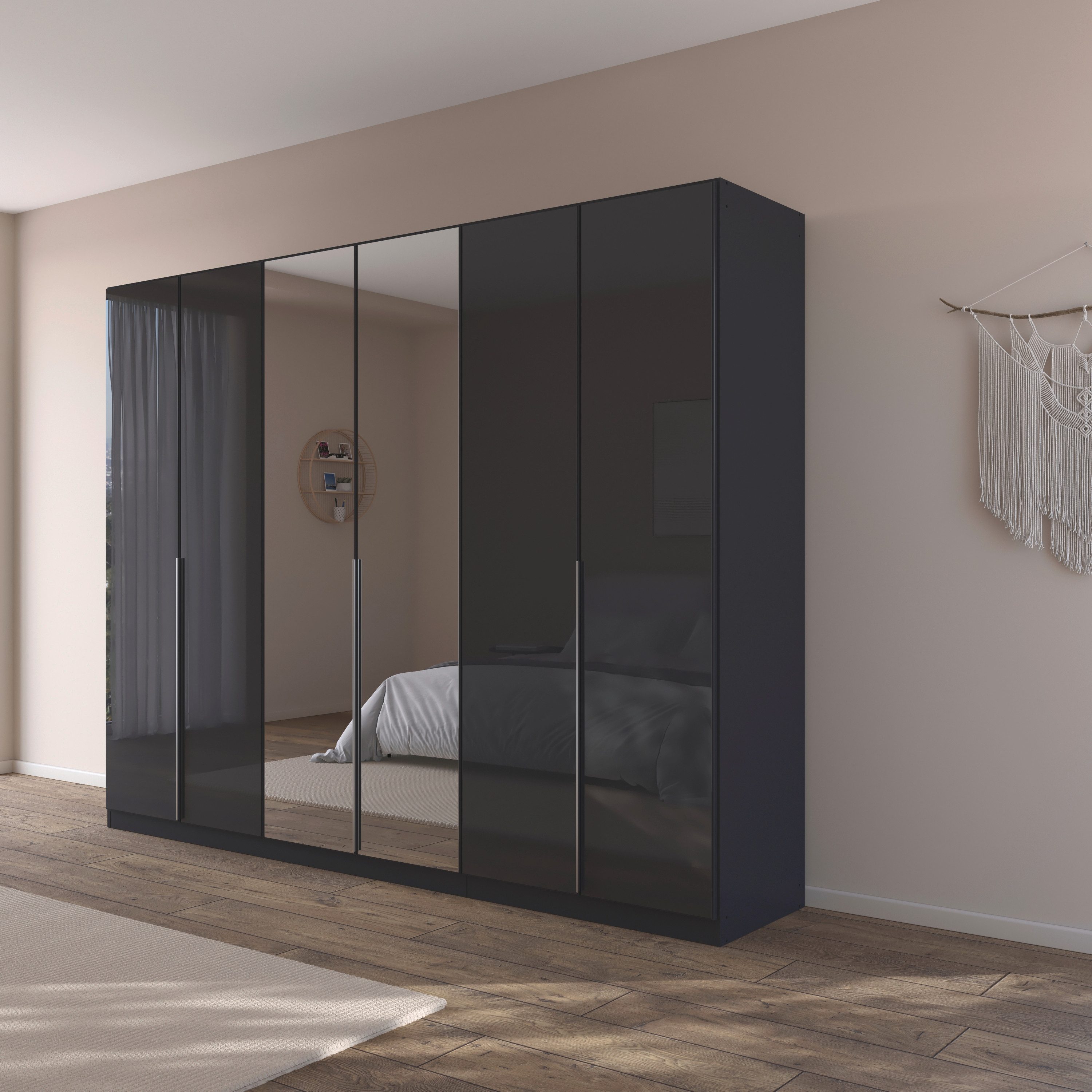 rauch Draaideurkast Kledingkasten kast garderobe AGORDO met glazen front doordachte binnenuitrusting, in 6 breedtes en 2 hoogtes made in germany