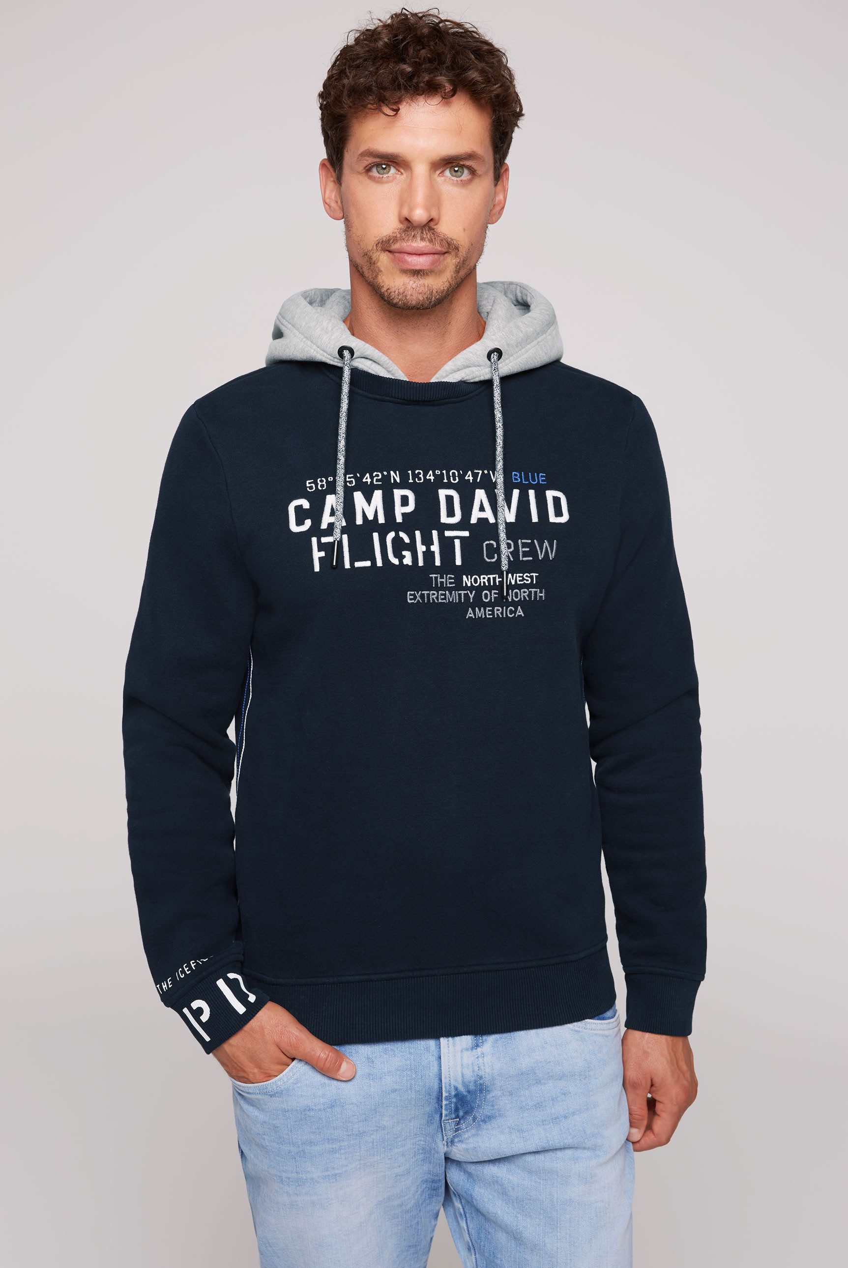 CAMP DAVID Hoodie met frontprint