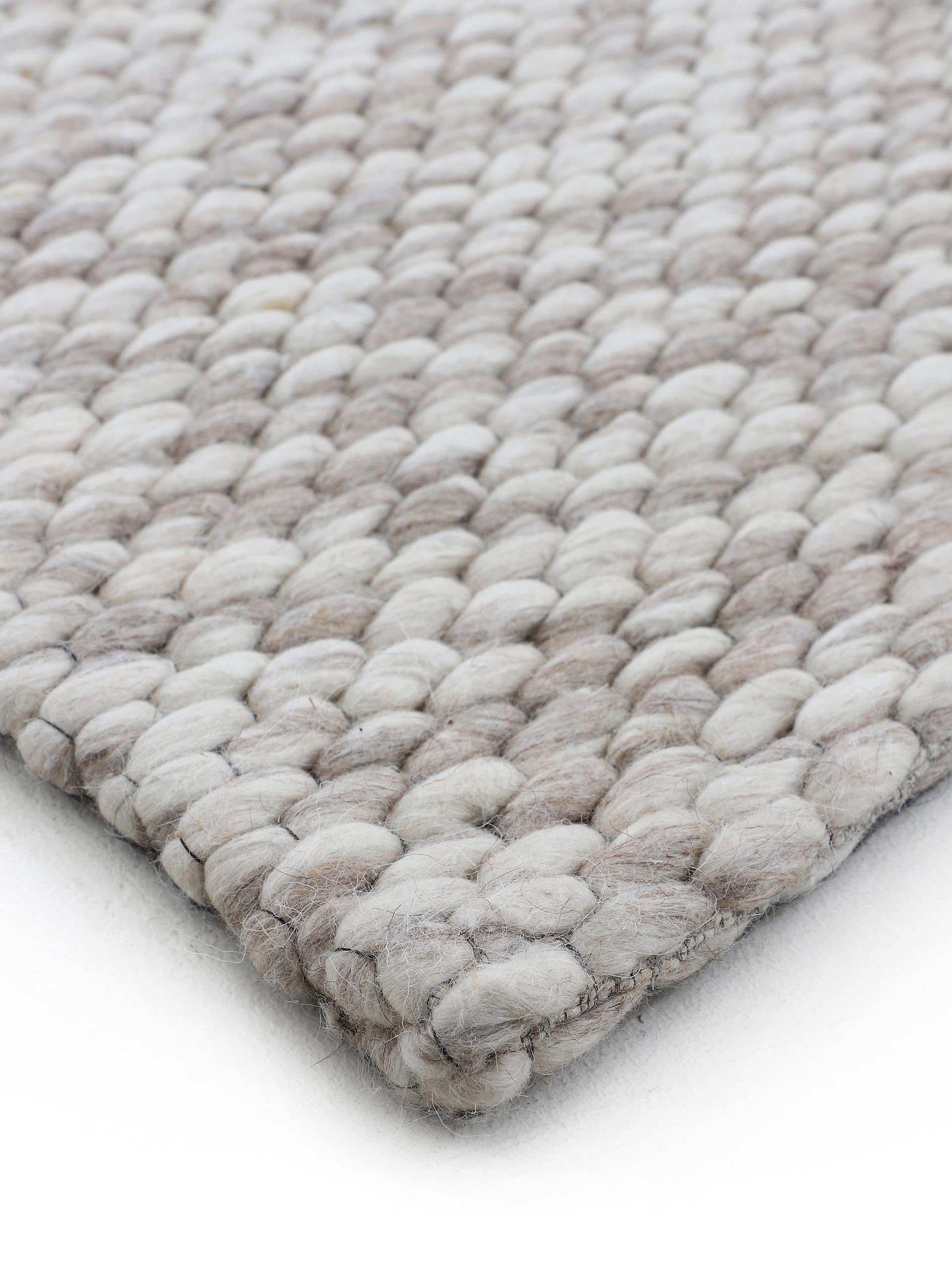 carpetfine Wollen kleed Sina grove structuur, tijdloos design, 100% wol, woonkamer