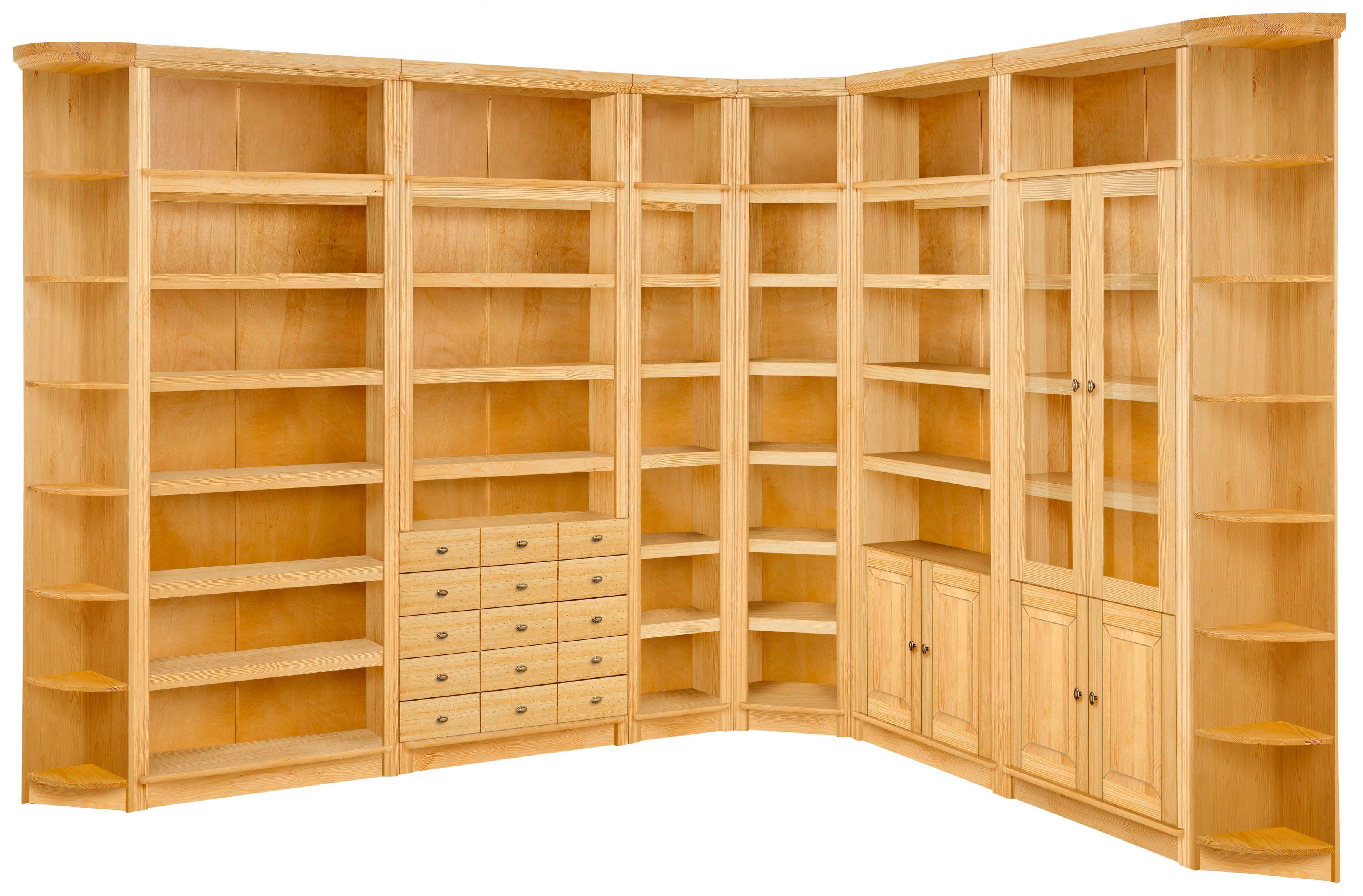 Home affaire Boekenkast Soeren van massief grenen, hoogte 220 cm, met 2 houten deuren, veel bergruimte