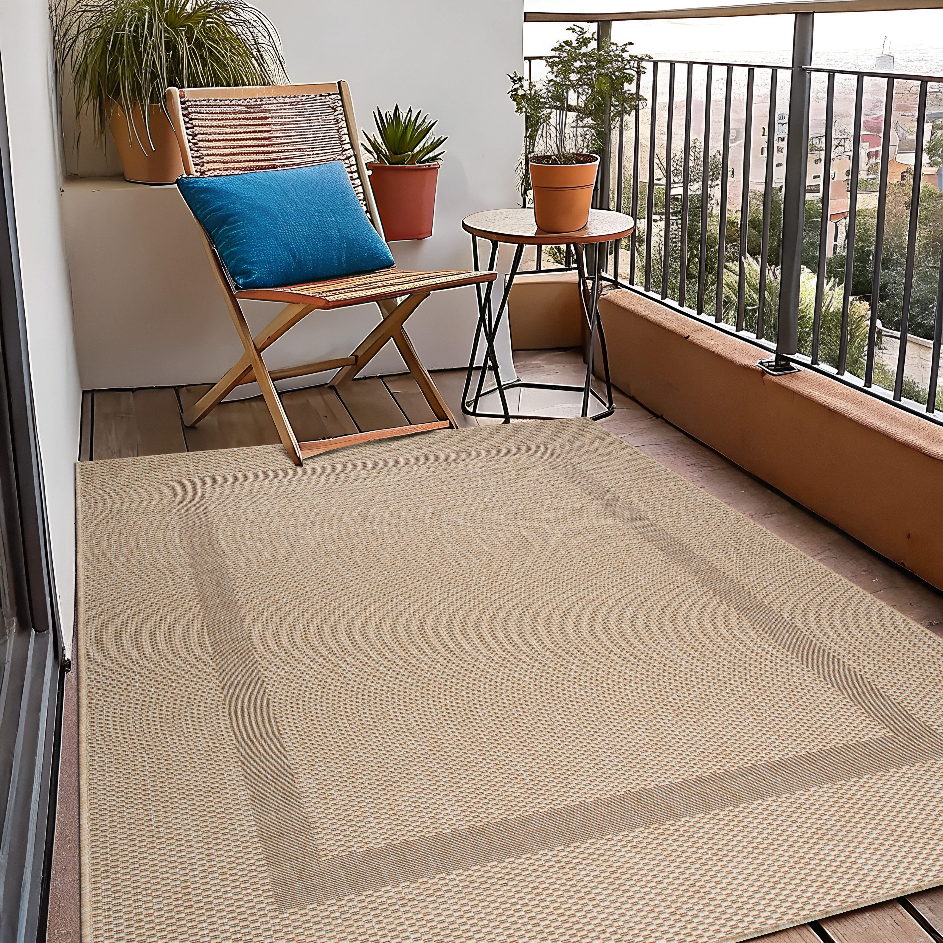 my home Vloerkleed Venetië rand is ook als loper verkrijgbaar Geschikt voor binnen en buiten, sisal-look, weerbestendig & uv-bestendig