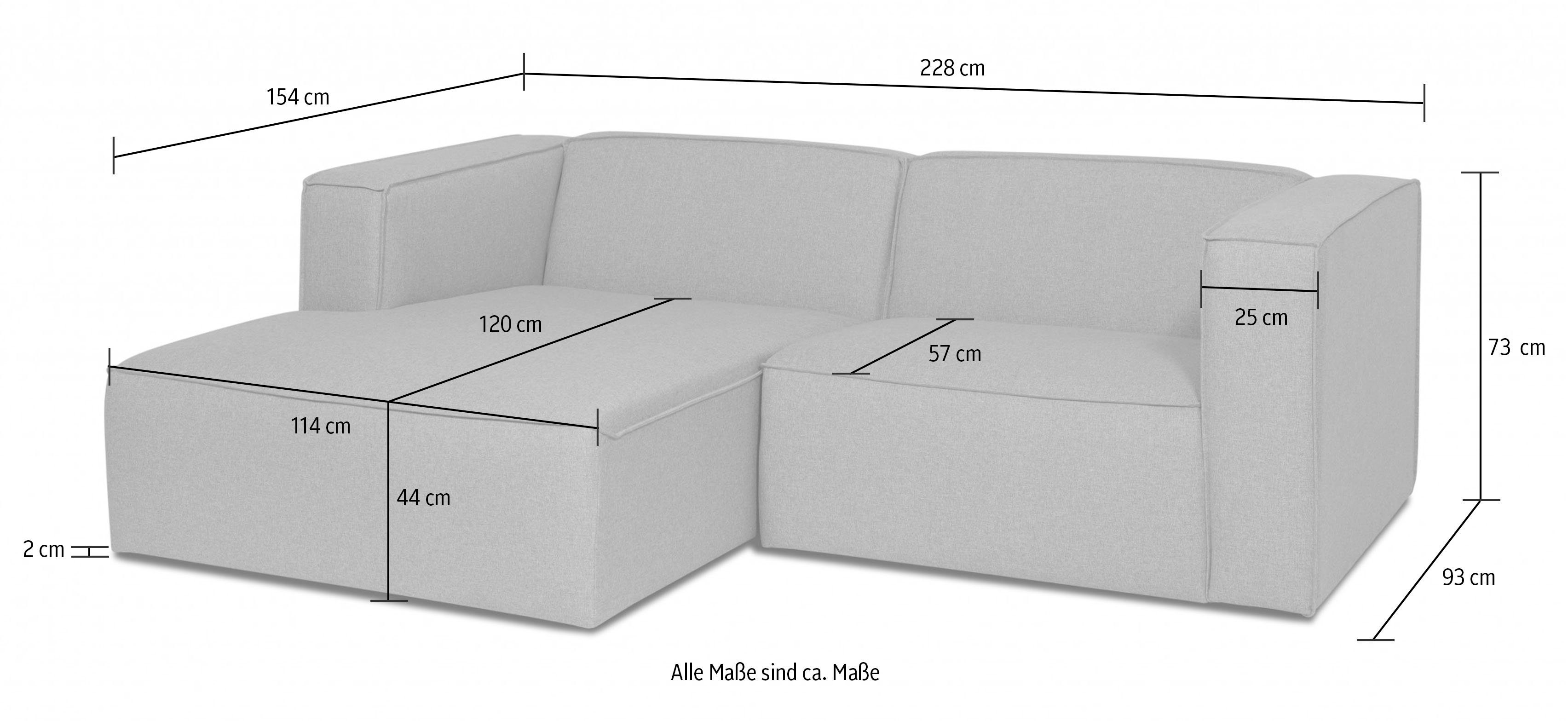 andas Hoekbank Dalby, L-model, extra diepe zitting, met biesnaad, aangenaam zitcomfort