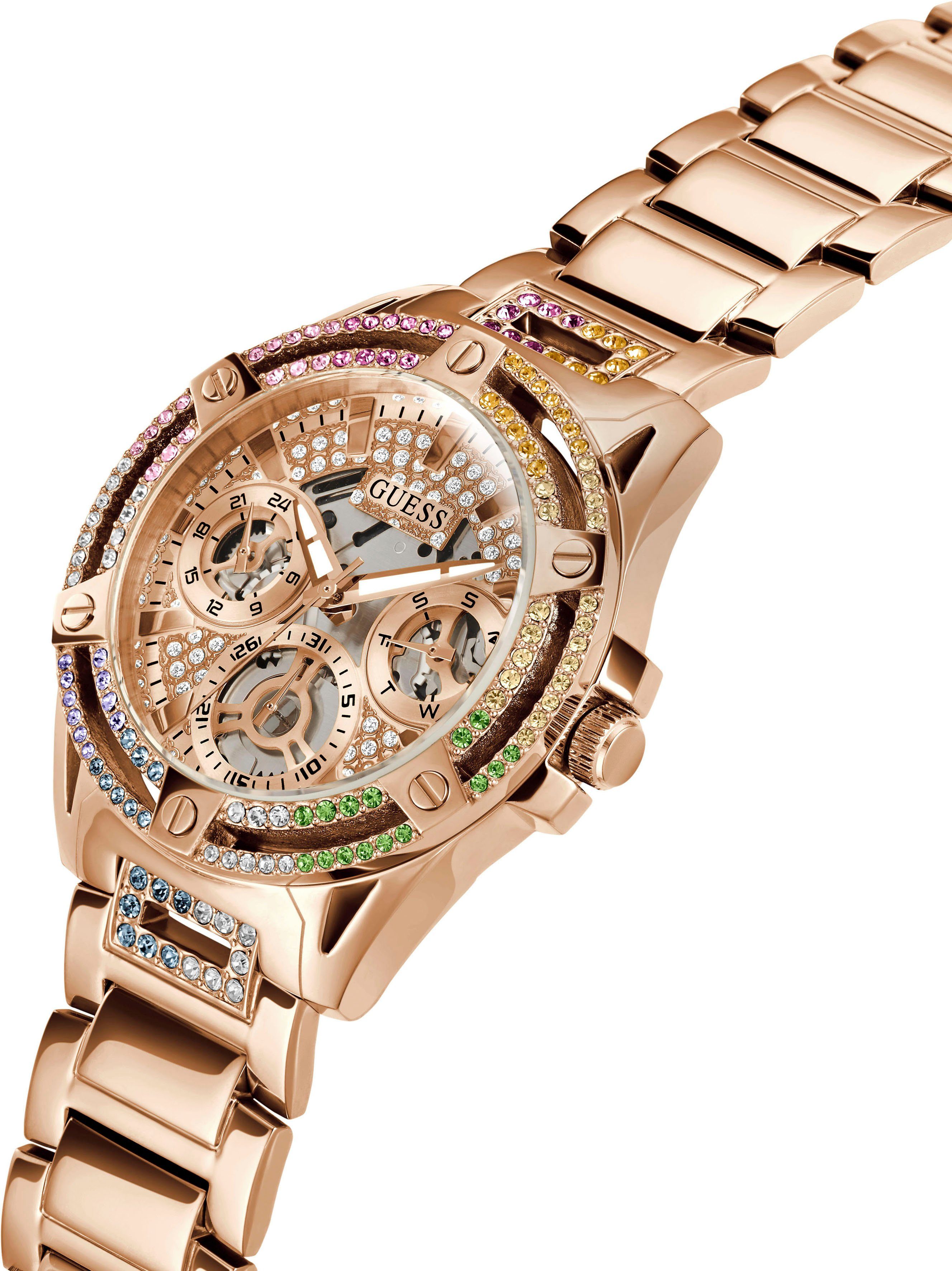Guess Multifunctioneel horloge Queen Horloge, quartz, dameshorloge, analoog, siliconen band