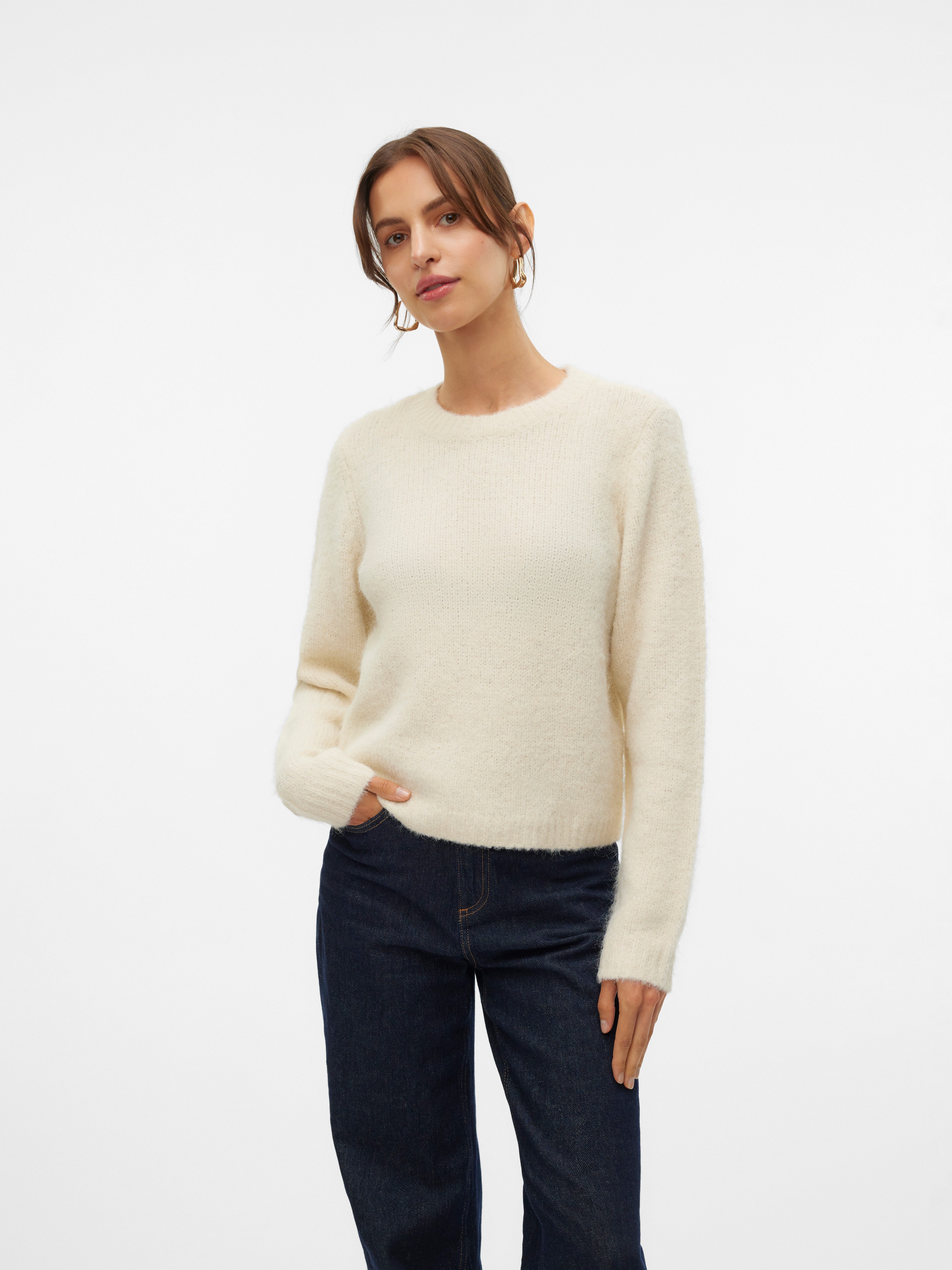 Vero Moda Gebreide trui VMNOVAH LS O-NECK PULLOVER GA NOOS