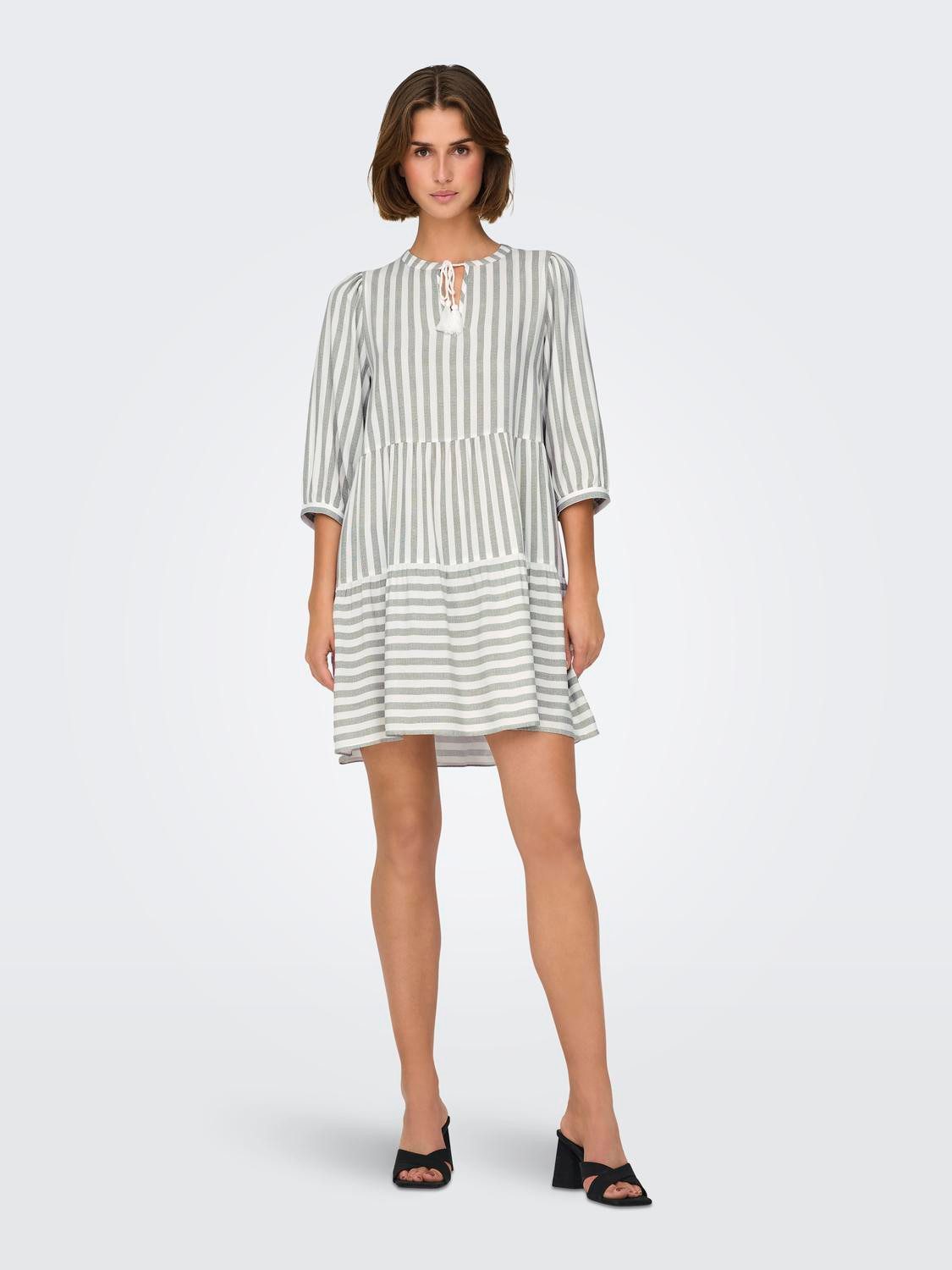 Only Tuniekjurk ONLKAYA 3/4 PUFF SHORT DRESS WVN NOOS