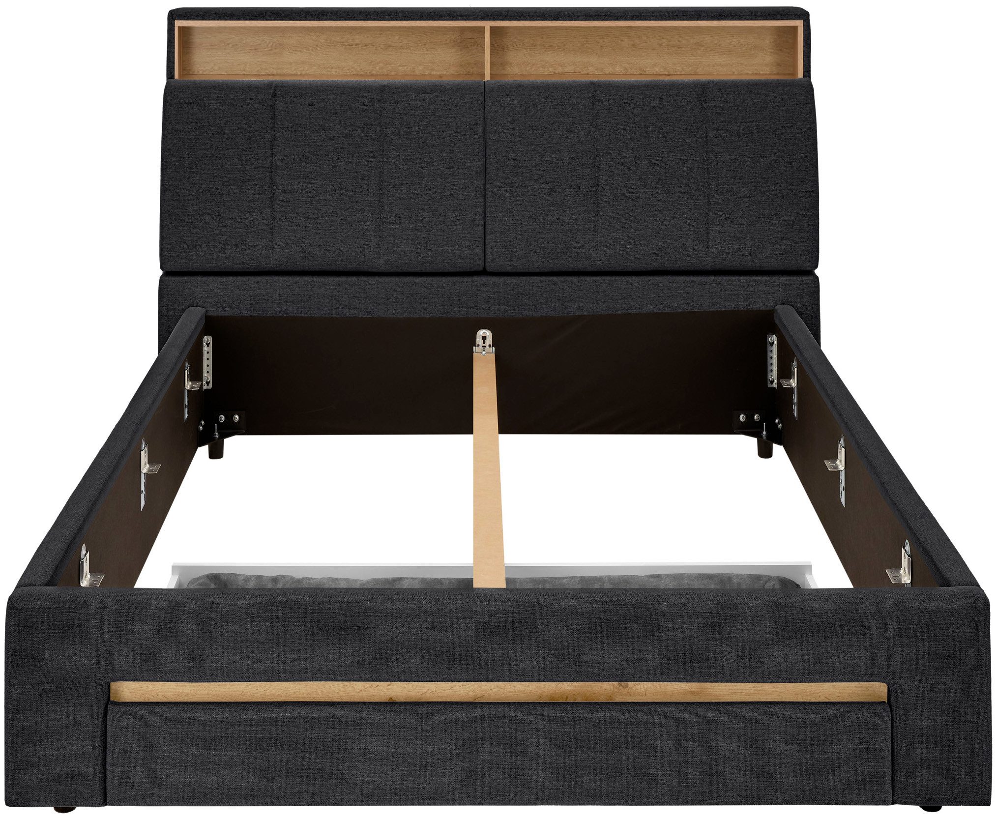 INOSIGN Gestoffeerd bed CiTY/GiRON,, gepolsterd opbergbed, met LED-verlichting Bedkisten met hondenbed of als opbergruimte, opklapbare hoofdeinden