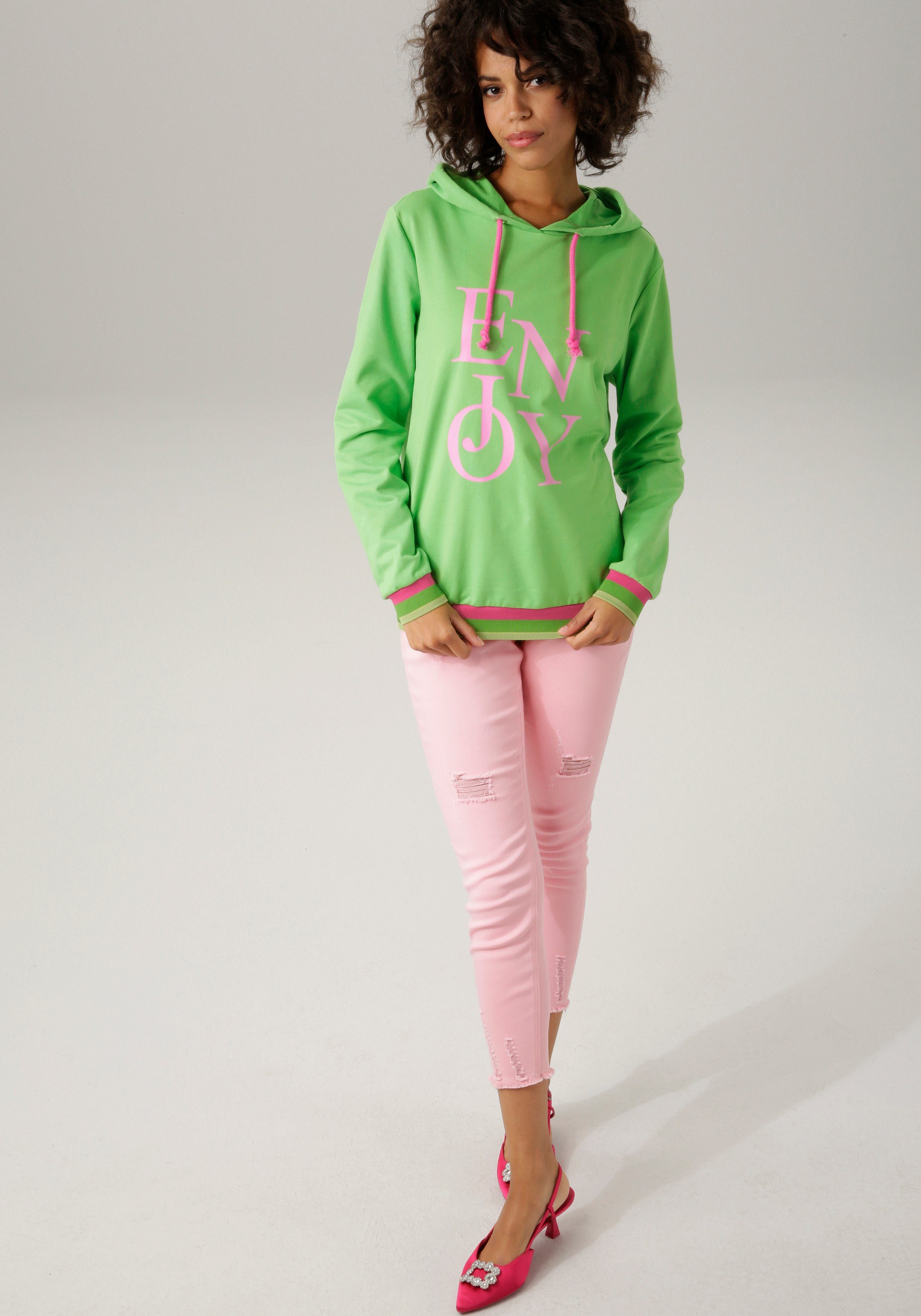 Aniston CASUAL Sweatshirt met "enjoy" print