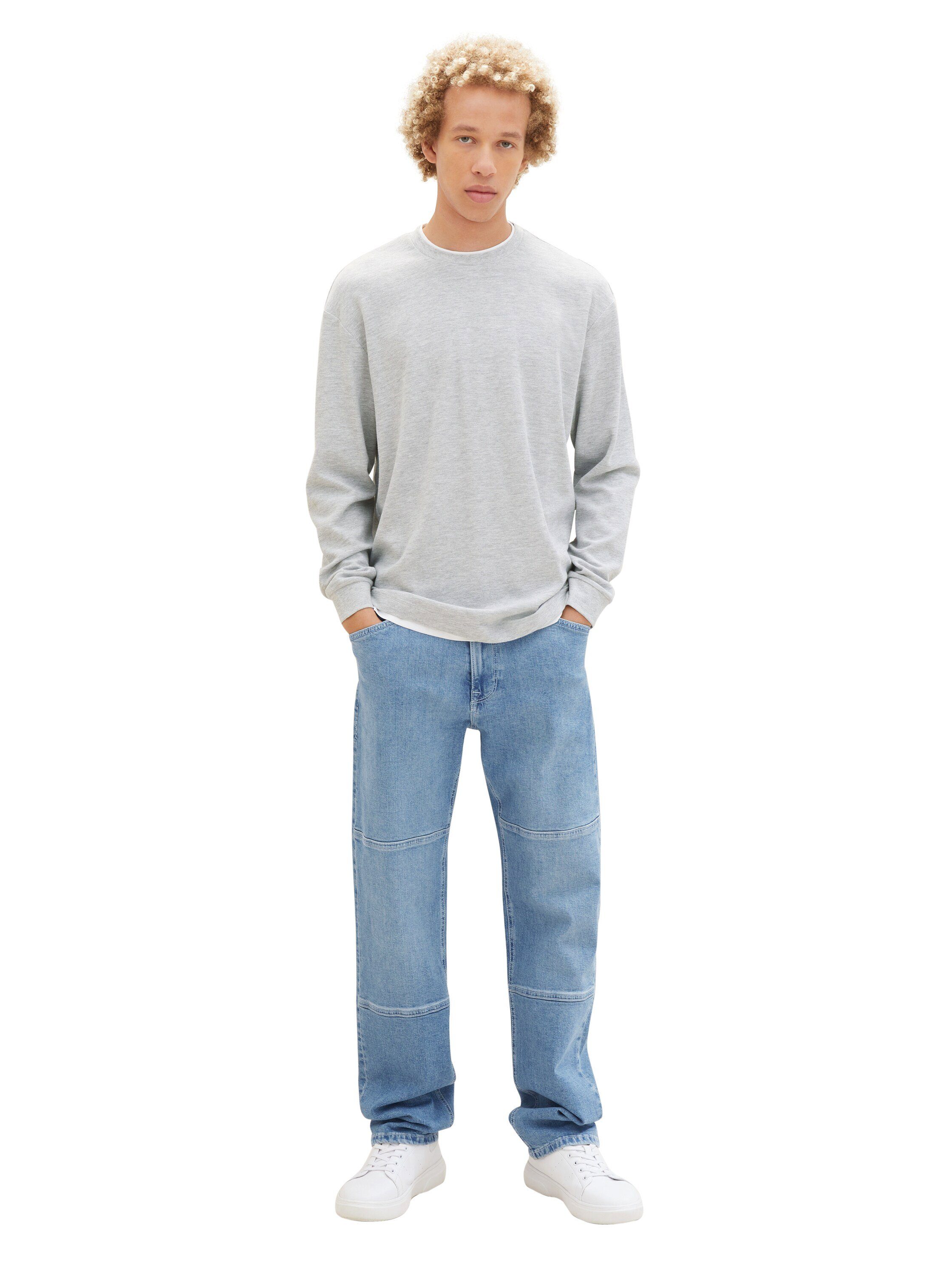 Tom Tailor Denim 2-in-1-shirt met lange mouwen gemeleerd, met ronde hals