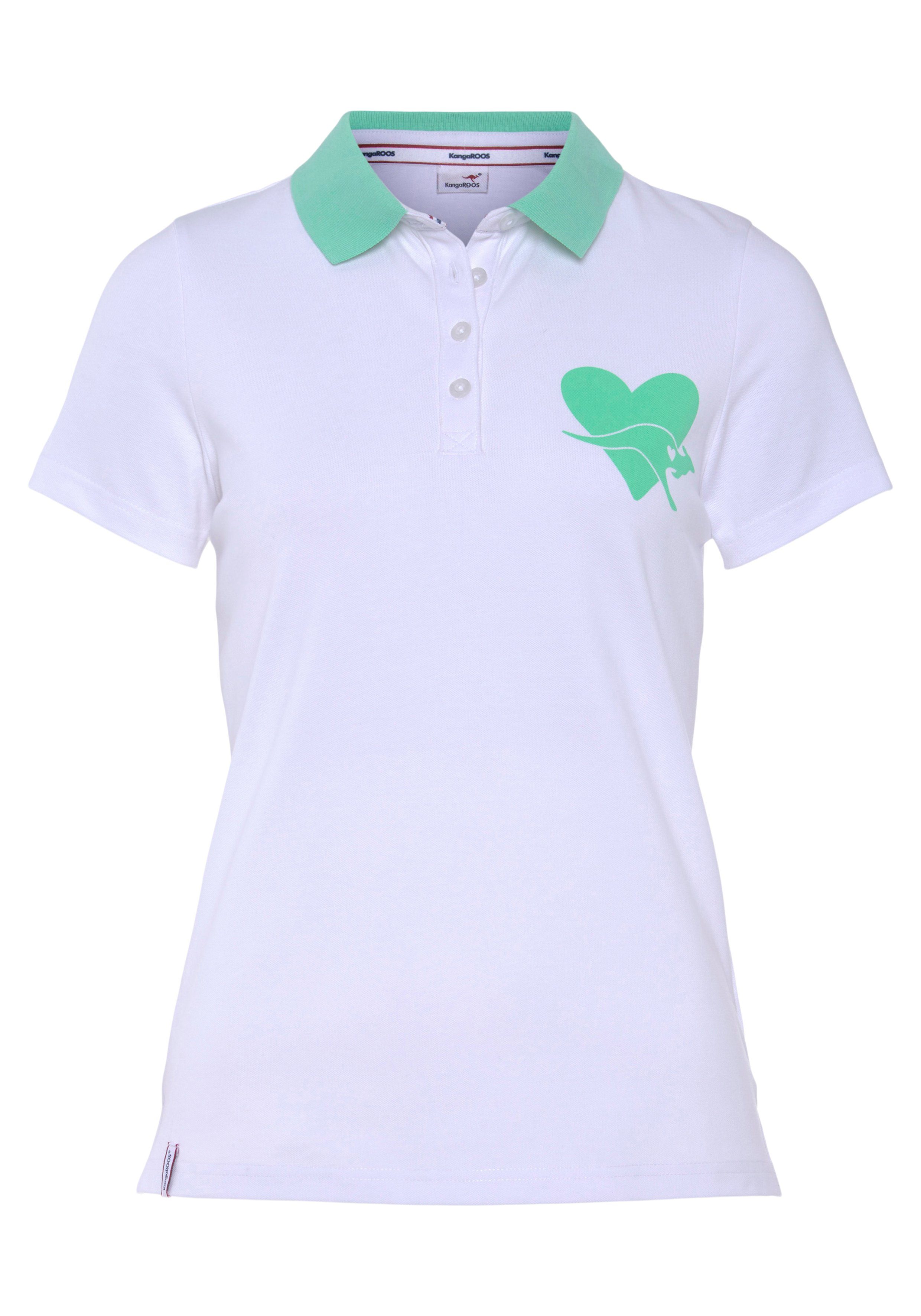 KangaROOS Poloshirt met contrastkraag en logo-print op borsthoogte - nieuwe kollectie