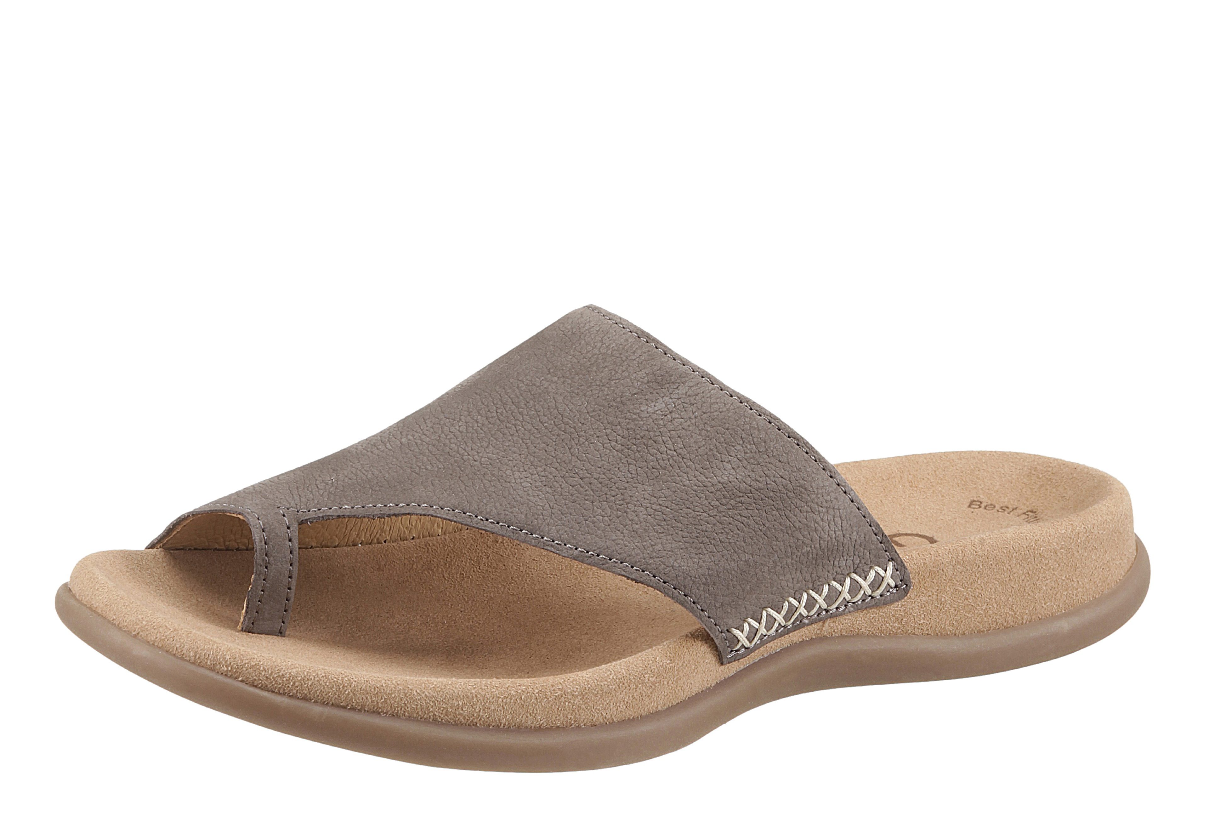 Gabor Teenslippers , sleehak, zomerschoen, dianette met contrastkleurig borduursel