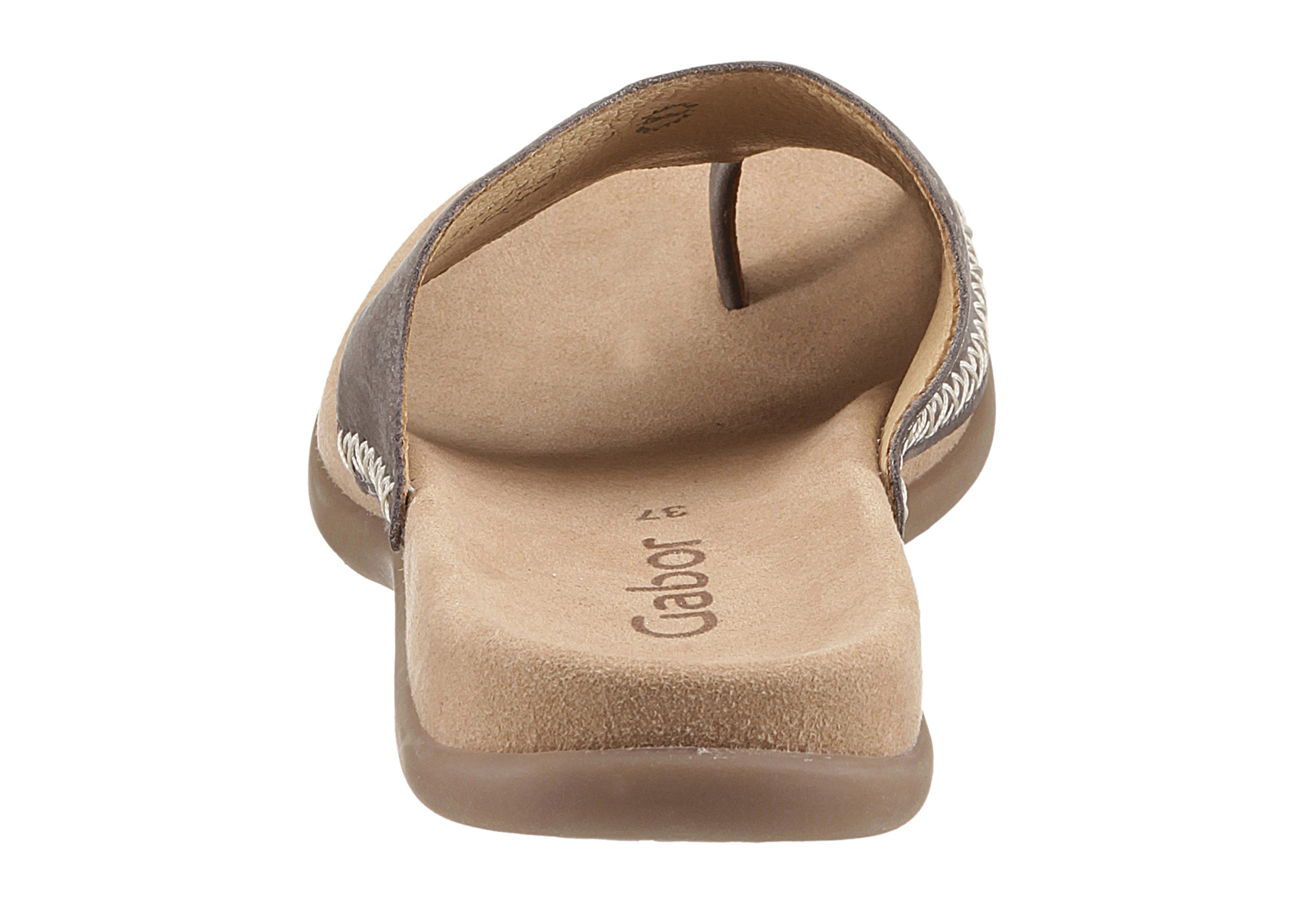 Gabor Teenslippers , sleehak, zomerschoen, dianette met contrastkleurig borduursel