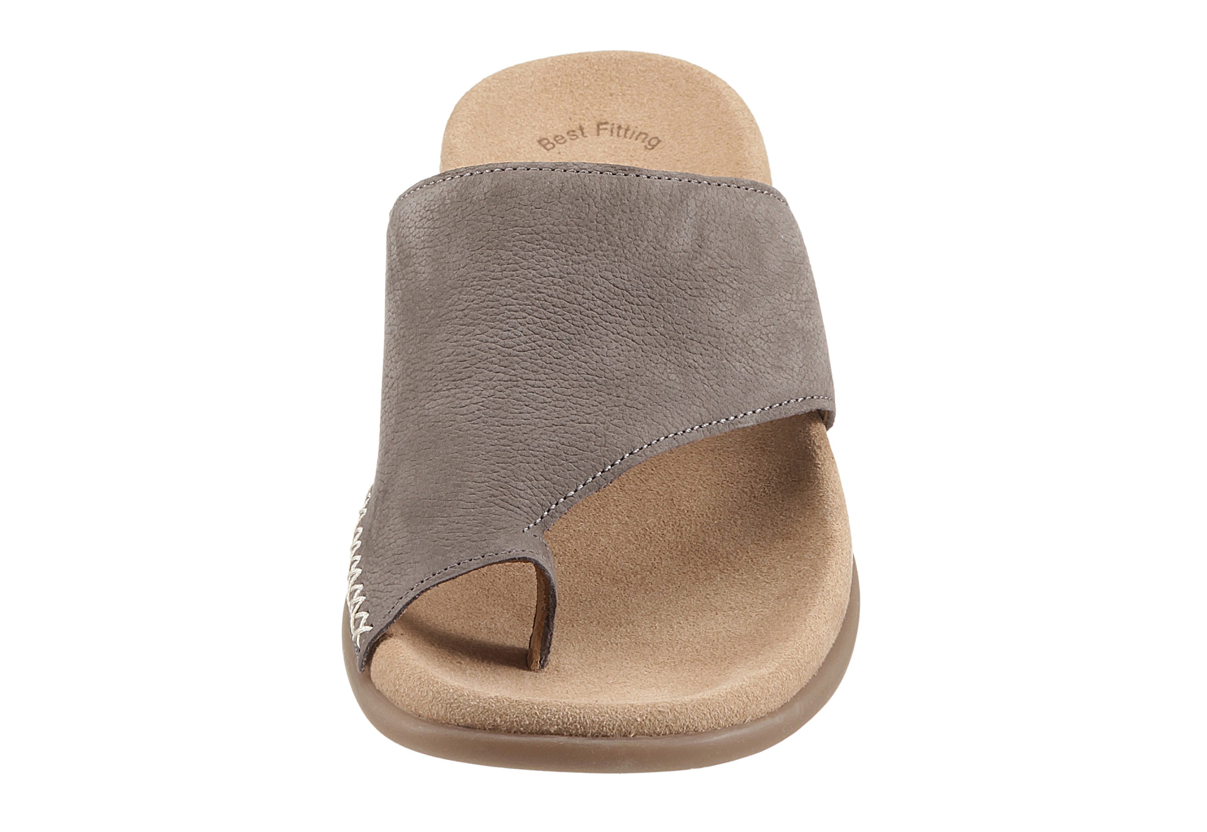Gabor Teenslippers , sleehak, zomerschoen, dianette met contrastkleurig borduursel